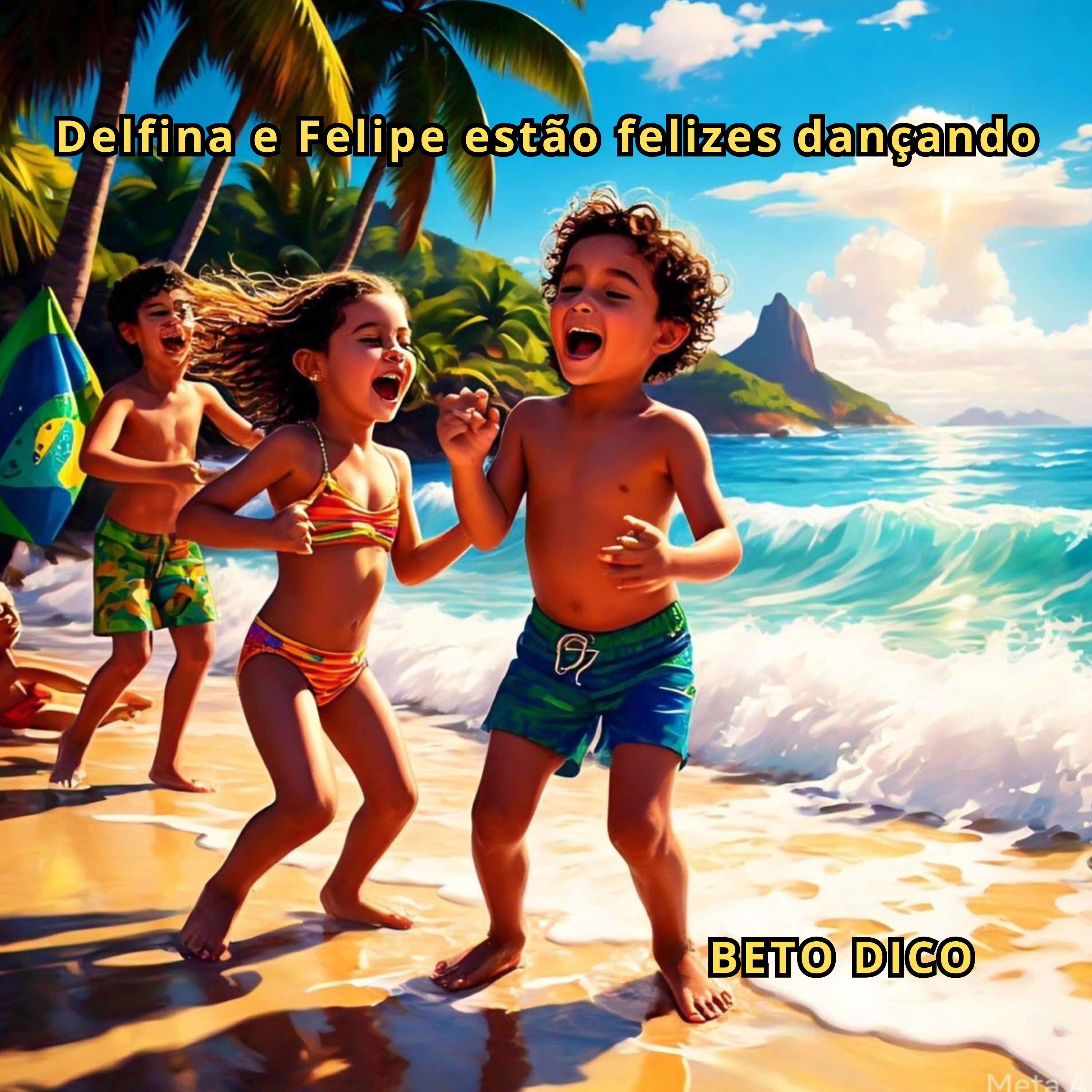 Delfina e Felipe estão felizes dançando artwork