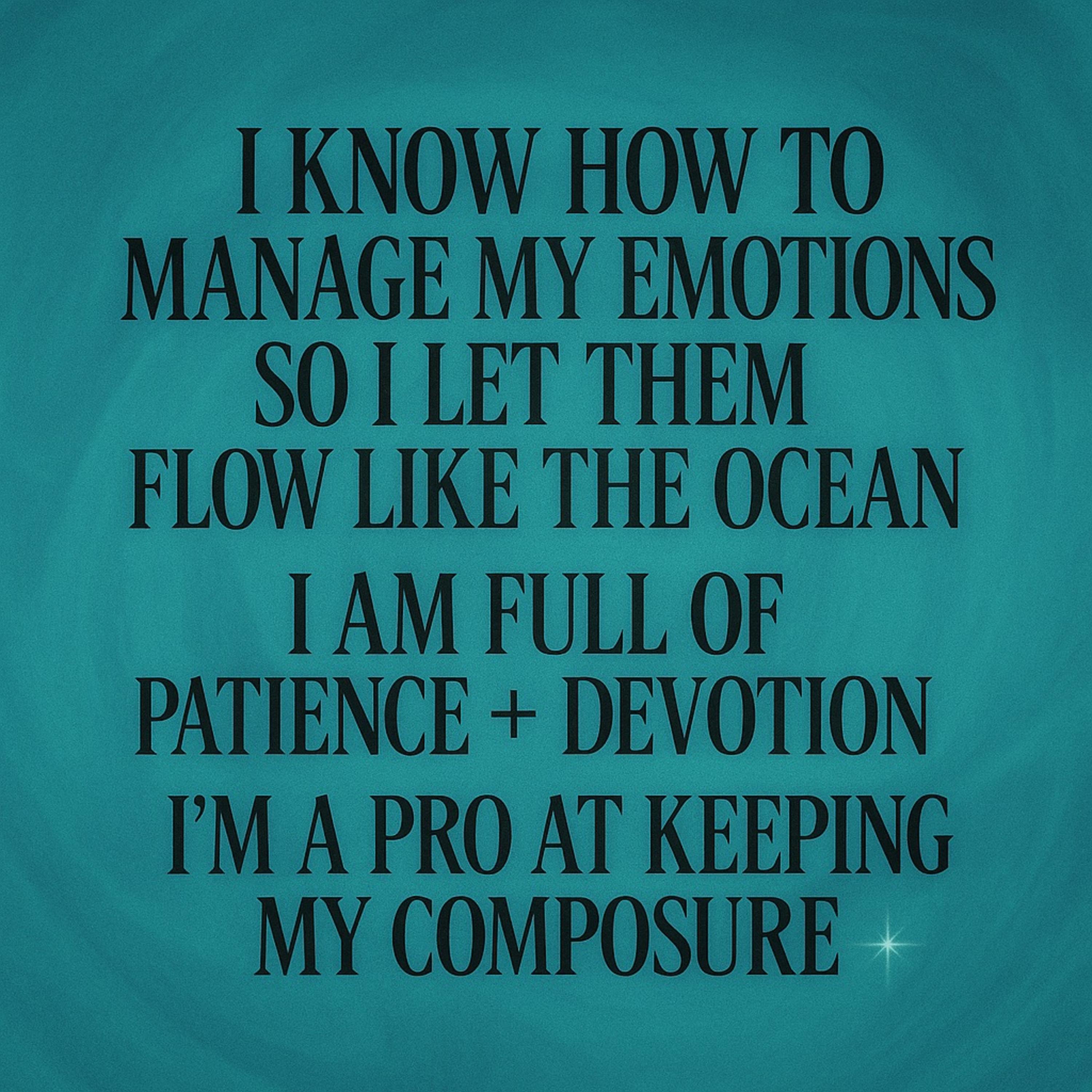 i know how to manage my emotions artwork