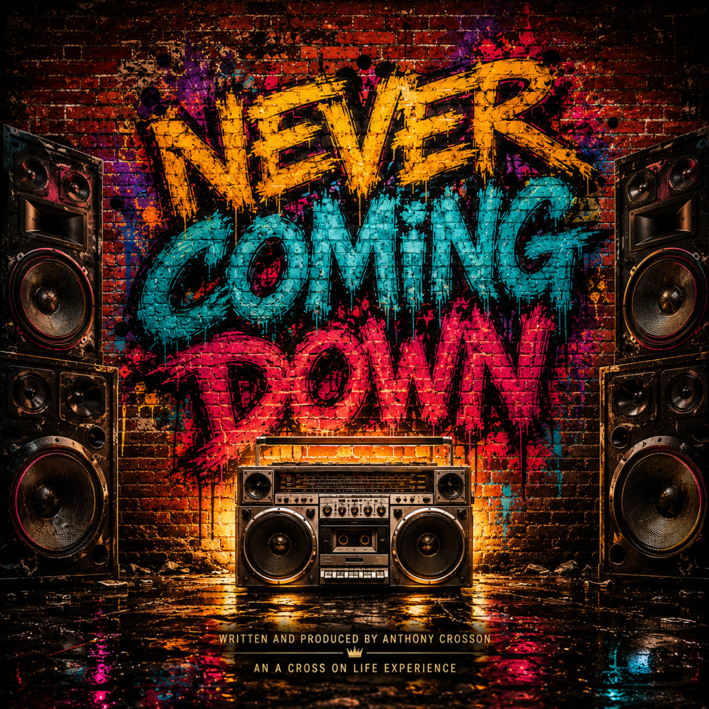Never Coming Down by Anthony Crosson cover art