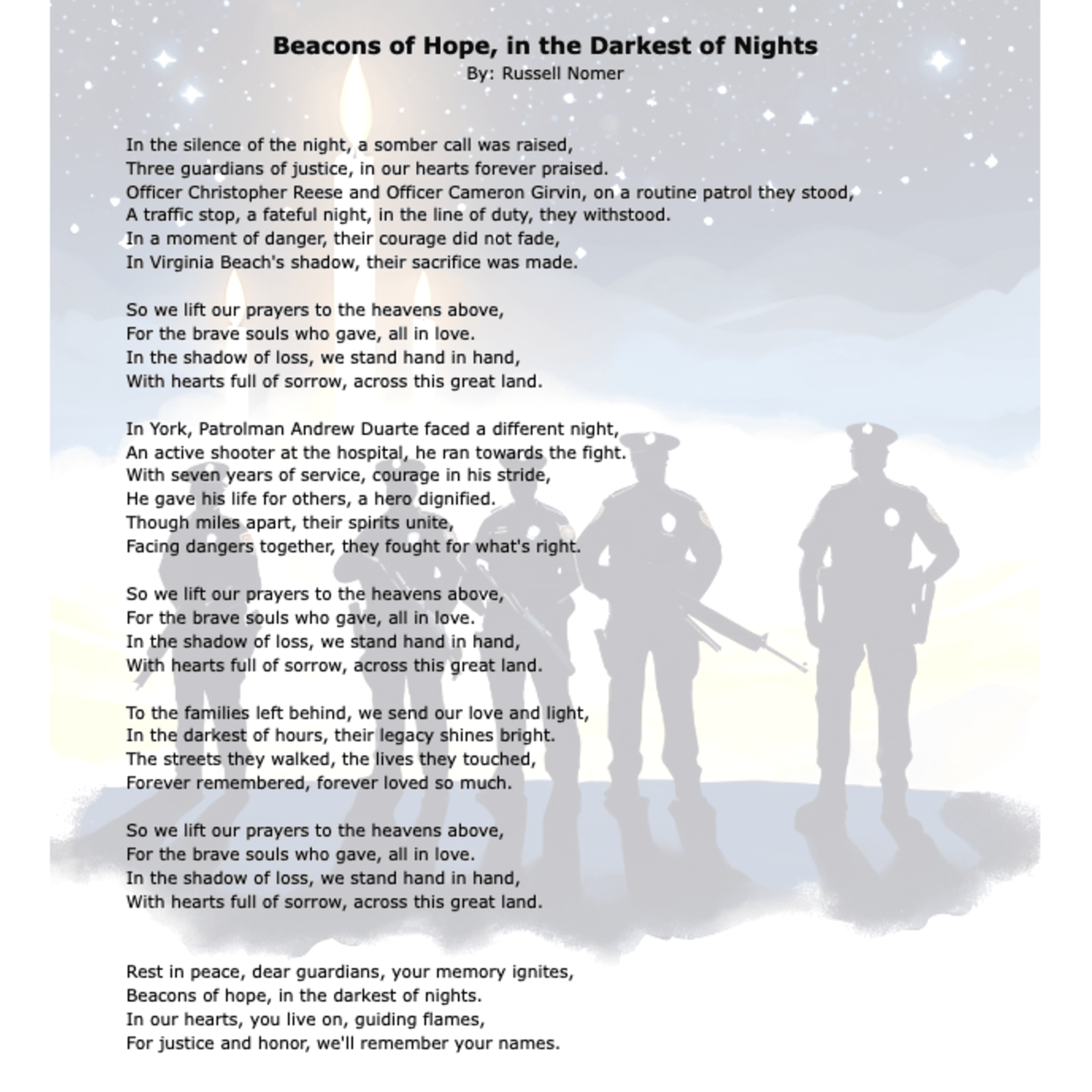 Beacons of Hope, in the Darkest of Nights artwork