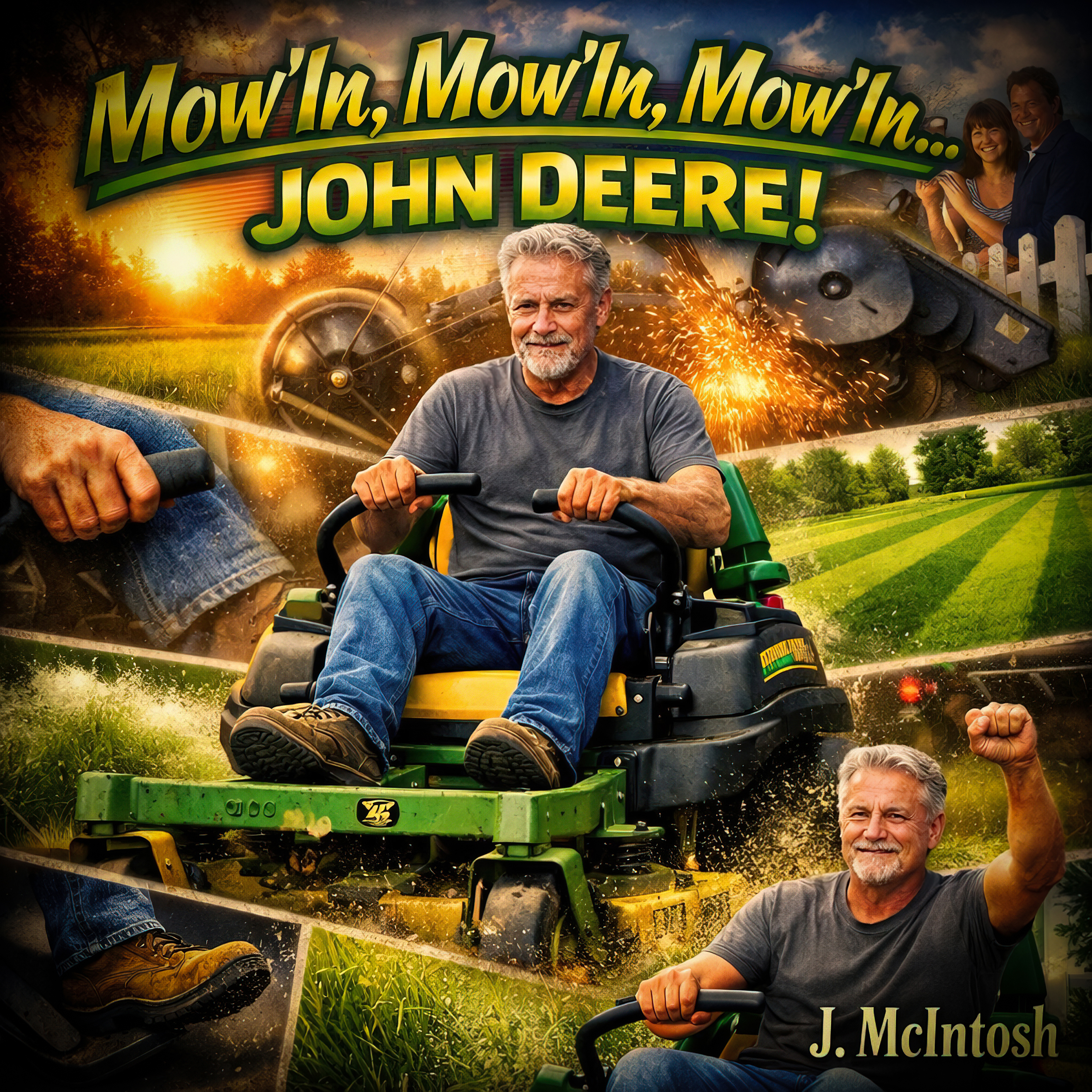 Mow'in, Mow'in, Mow'in...John Deere! by J. McIntosh cover art