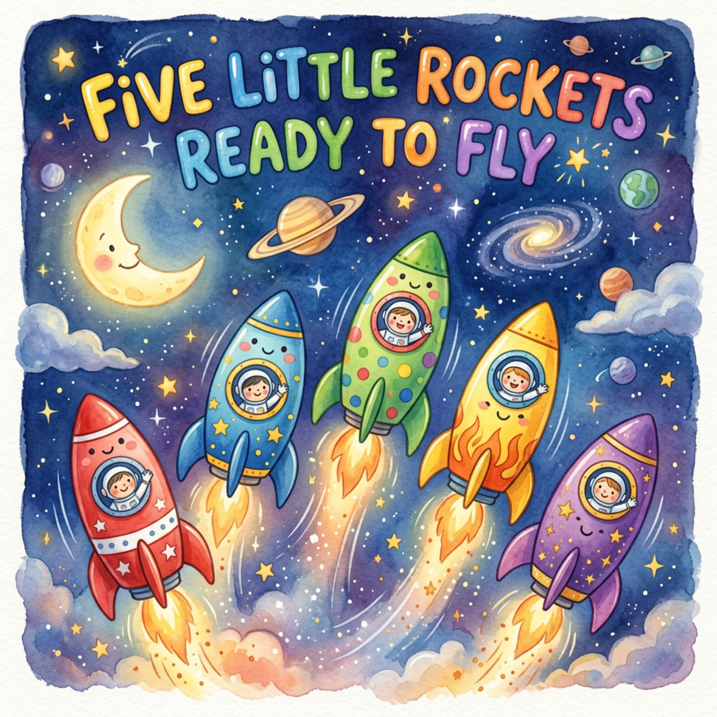 Five Little Rockets Ready To Fly artwork