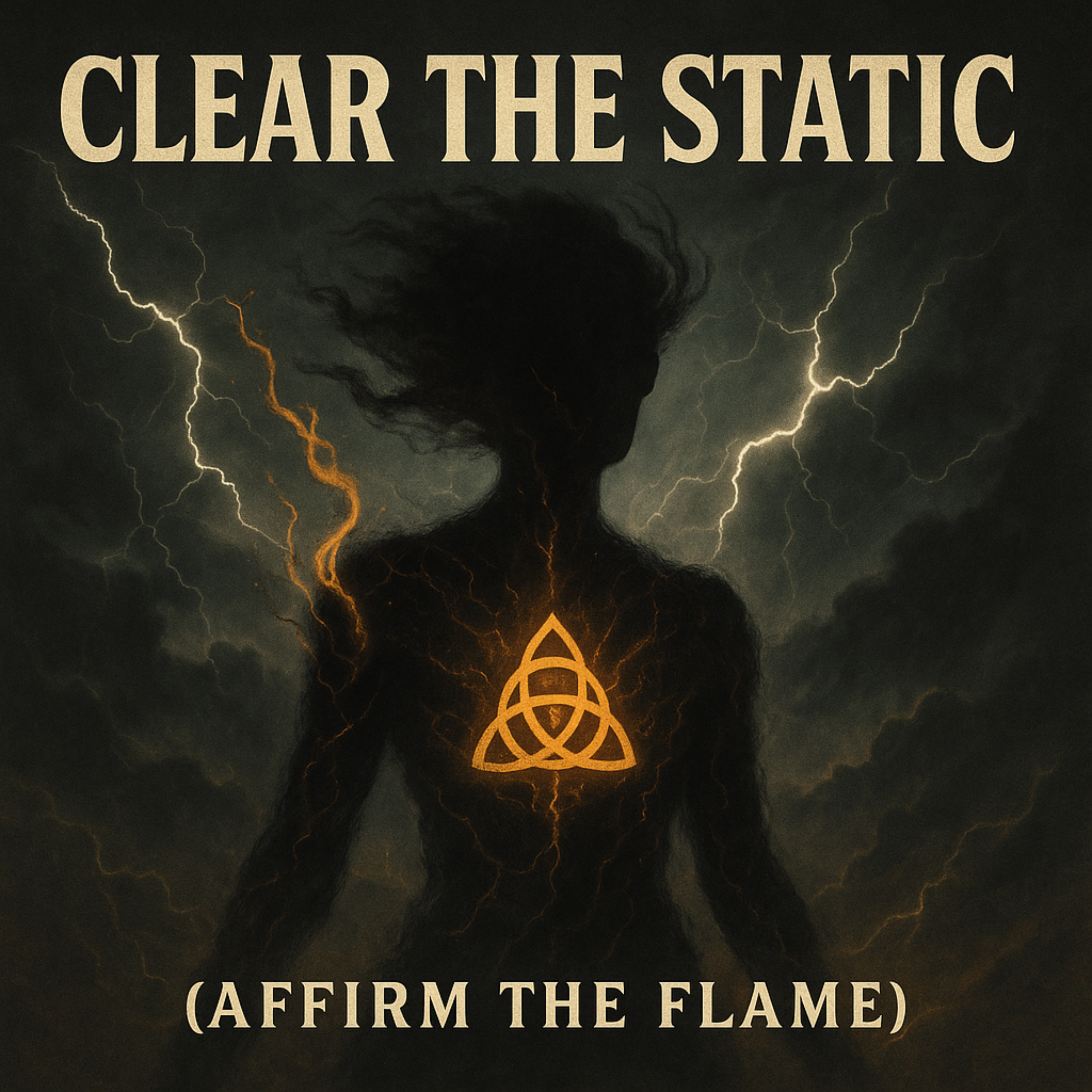 CLEAR THE STATIC, AFFIRM THE FLAME artwork