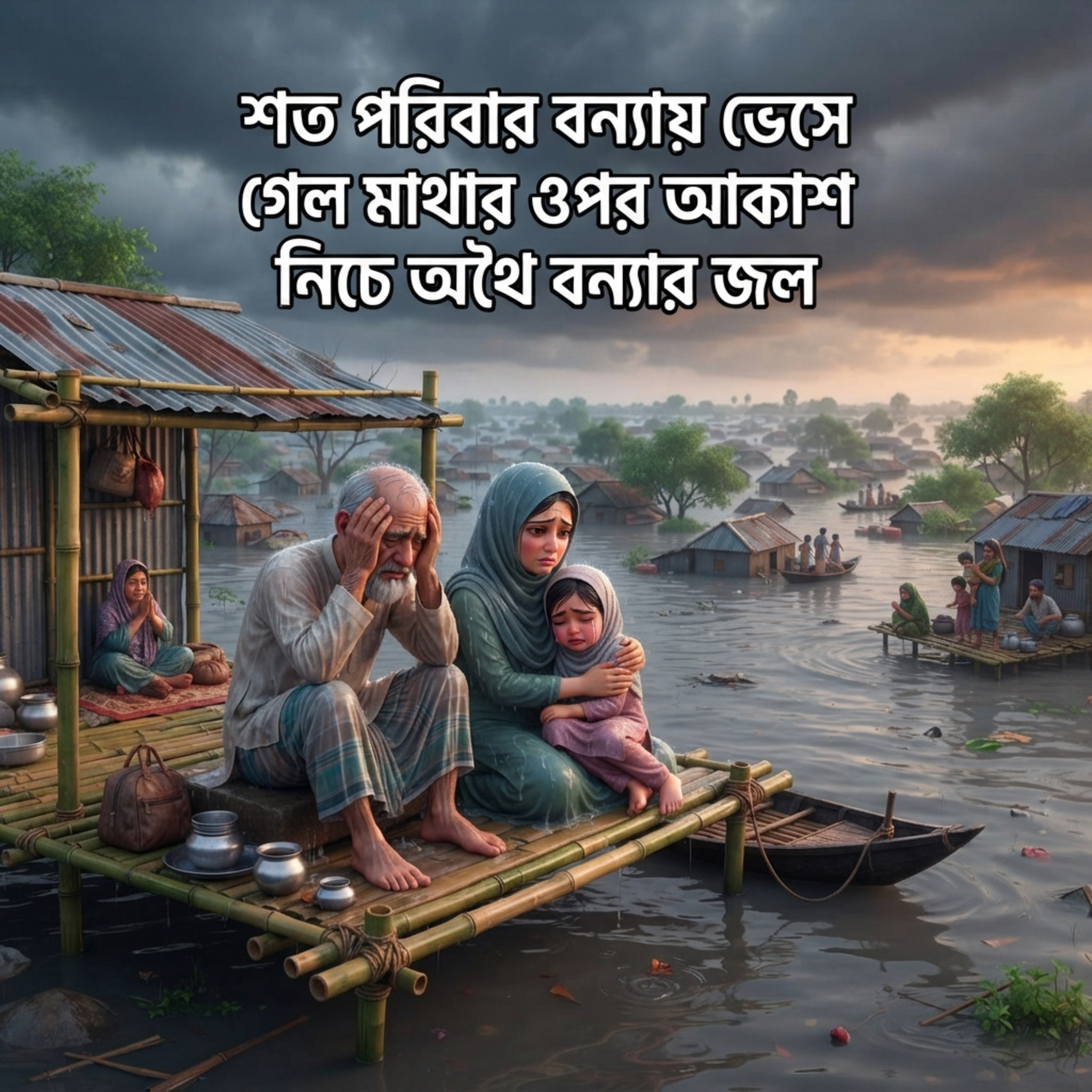 শত পরিবার বন্যায় ভেসে গেল মাথার ওপর আকাশ নিচে অথৈ বন্যার জল Shoto Poribar Bonyay Vese Gelo Mathar Opor Akash Niche Othoy Bonyar Jol by Mubin TusHar cover art
