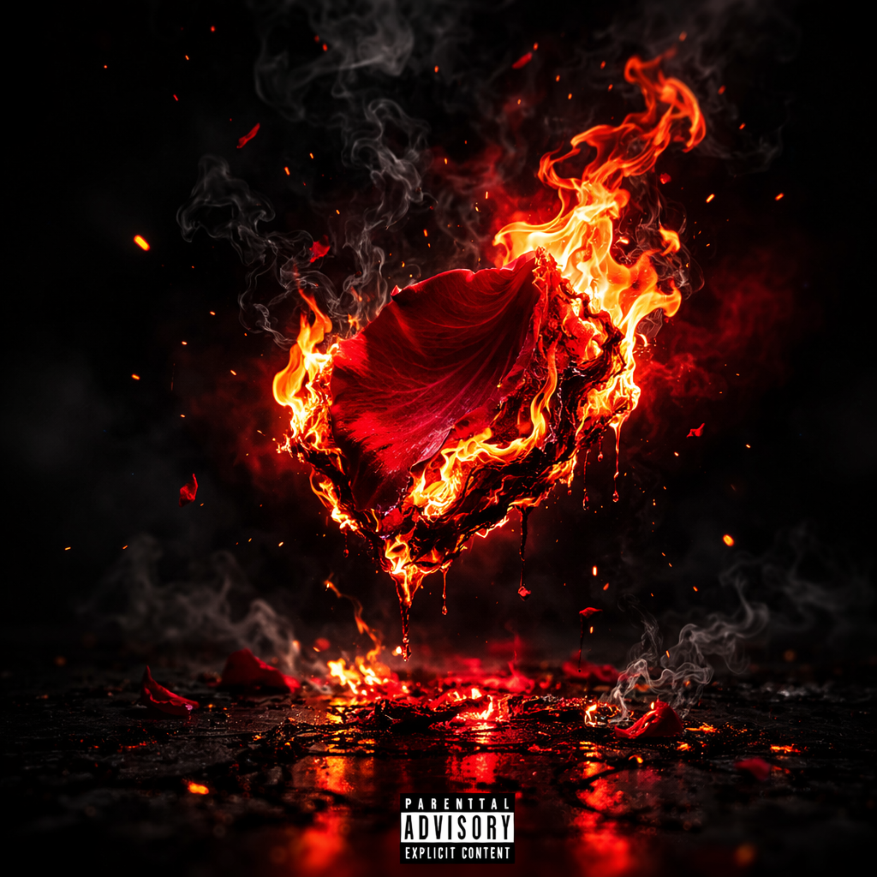 red rose petal artwork