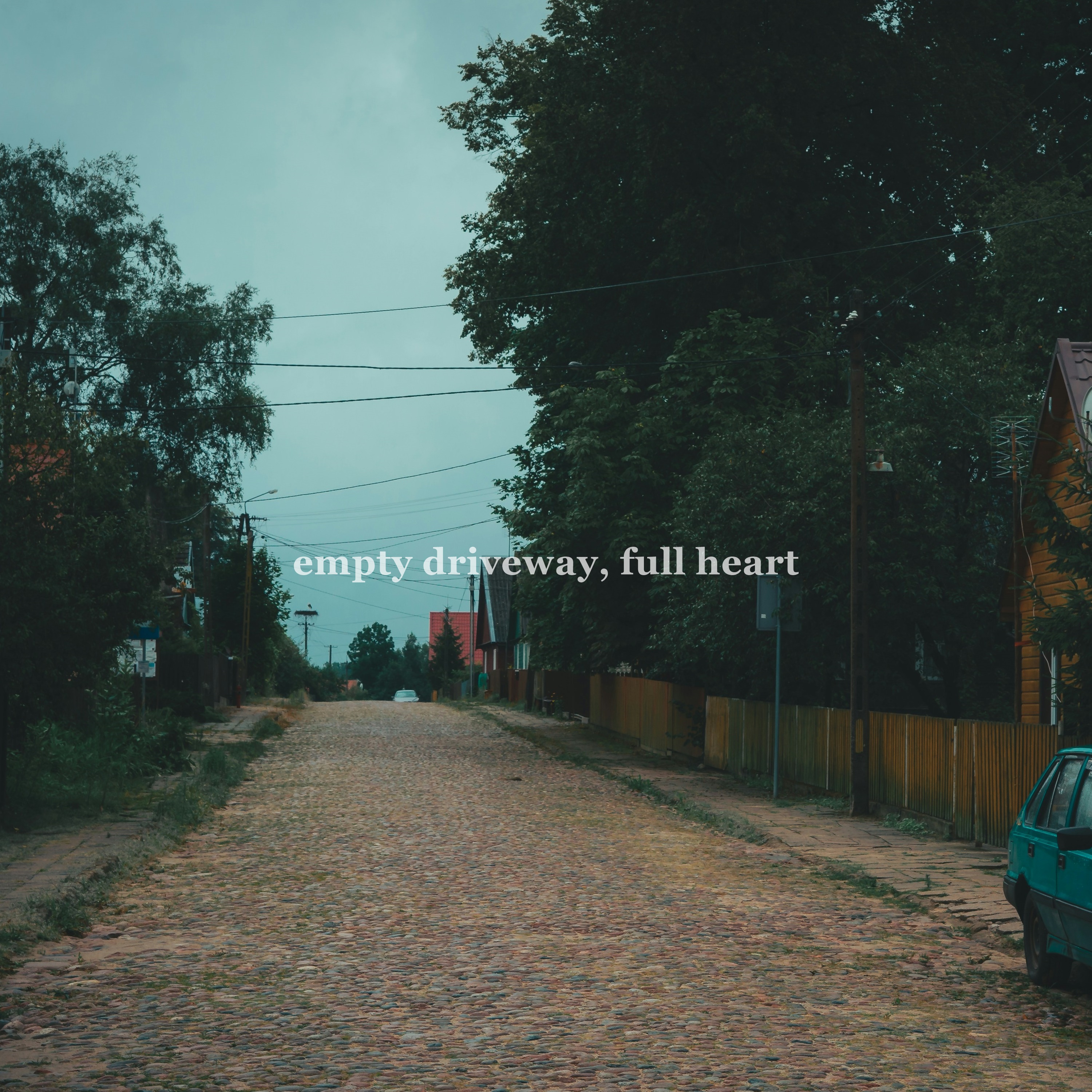 empty driveway, full heart artwork