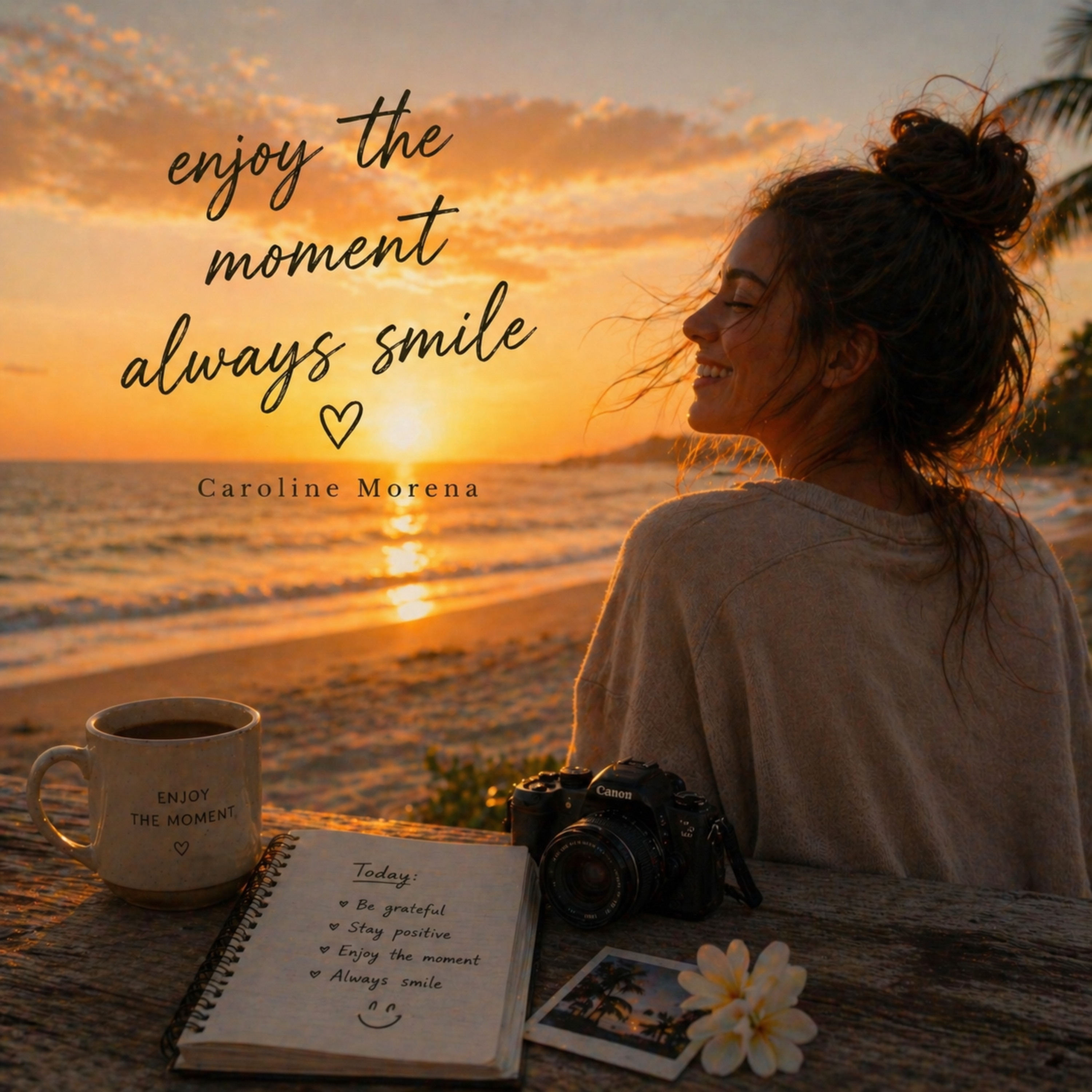 enjoy the moment always smile artwork