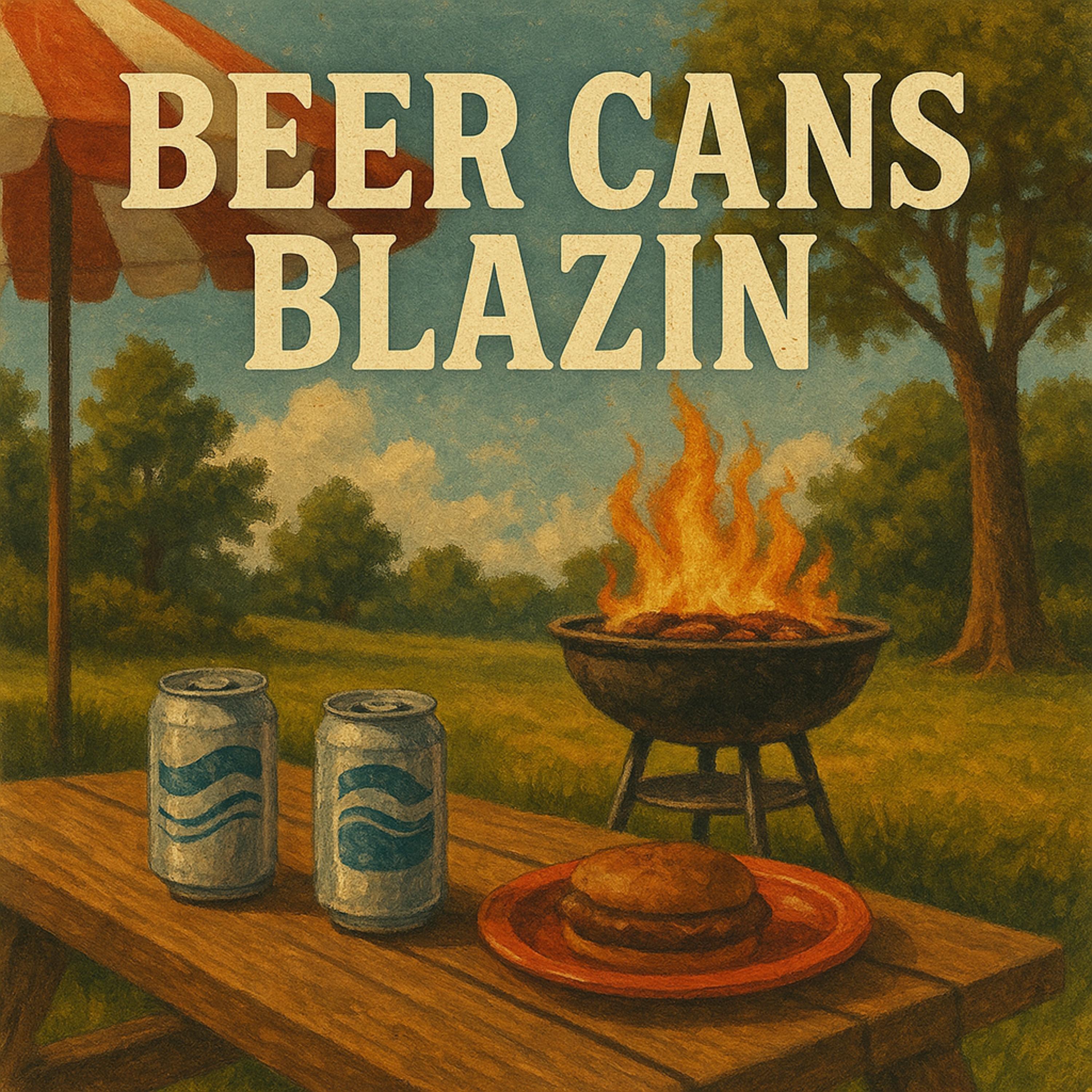 Beer cans blazin artwork