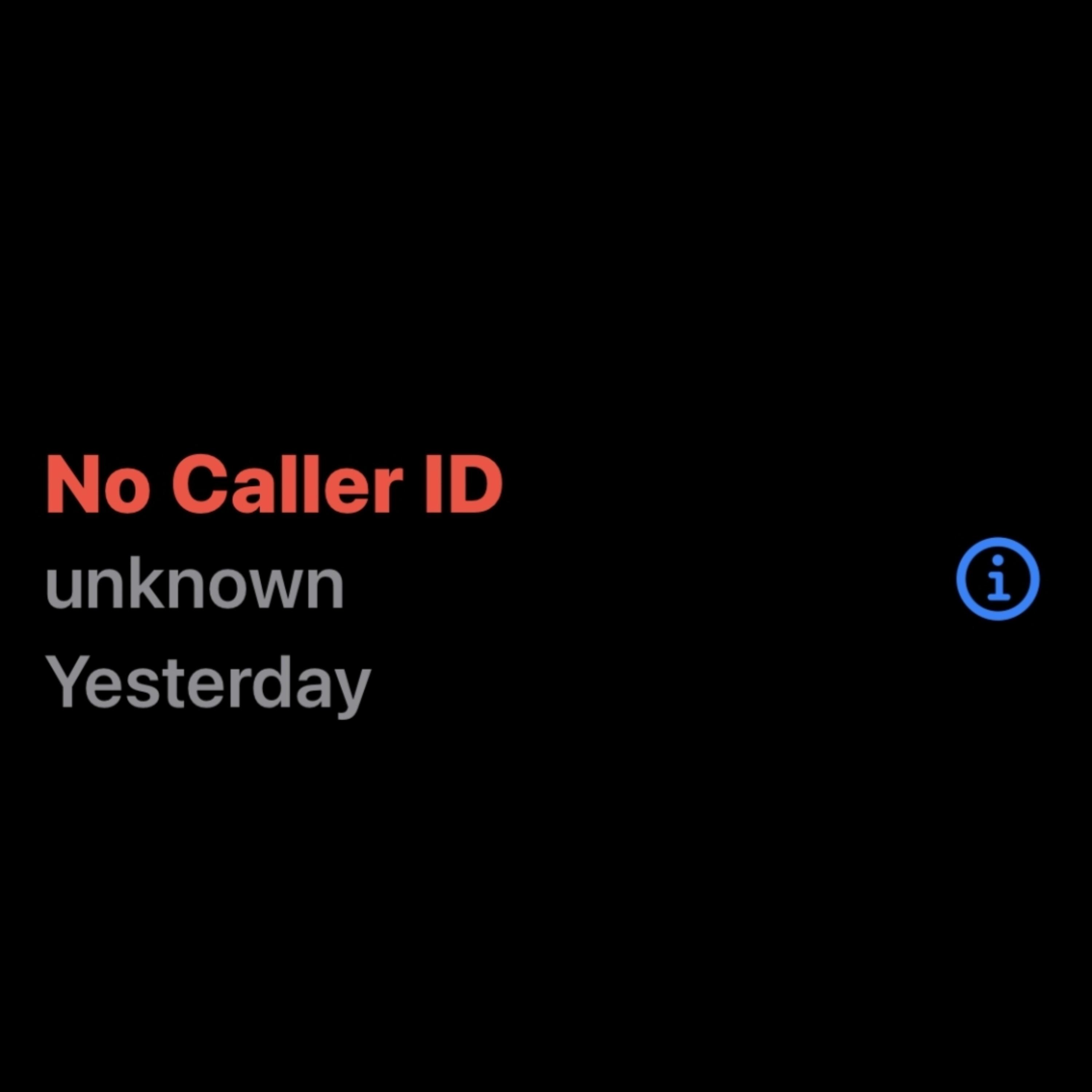 no caller id artwork