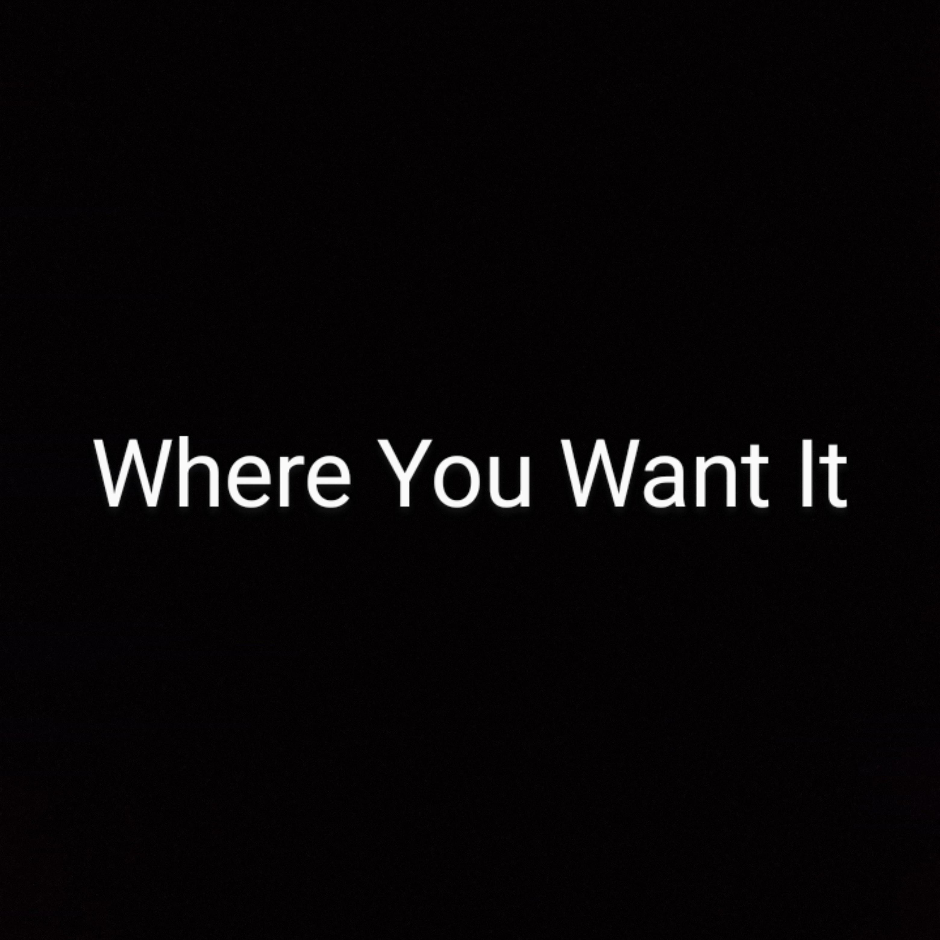 Where You Want It artwork