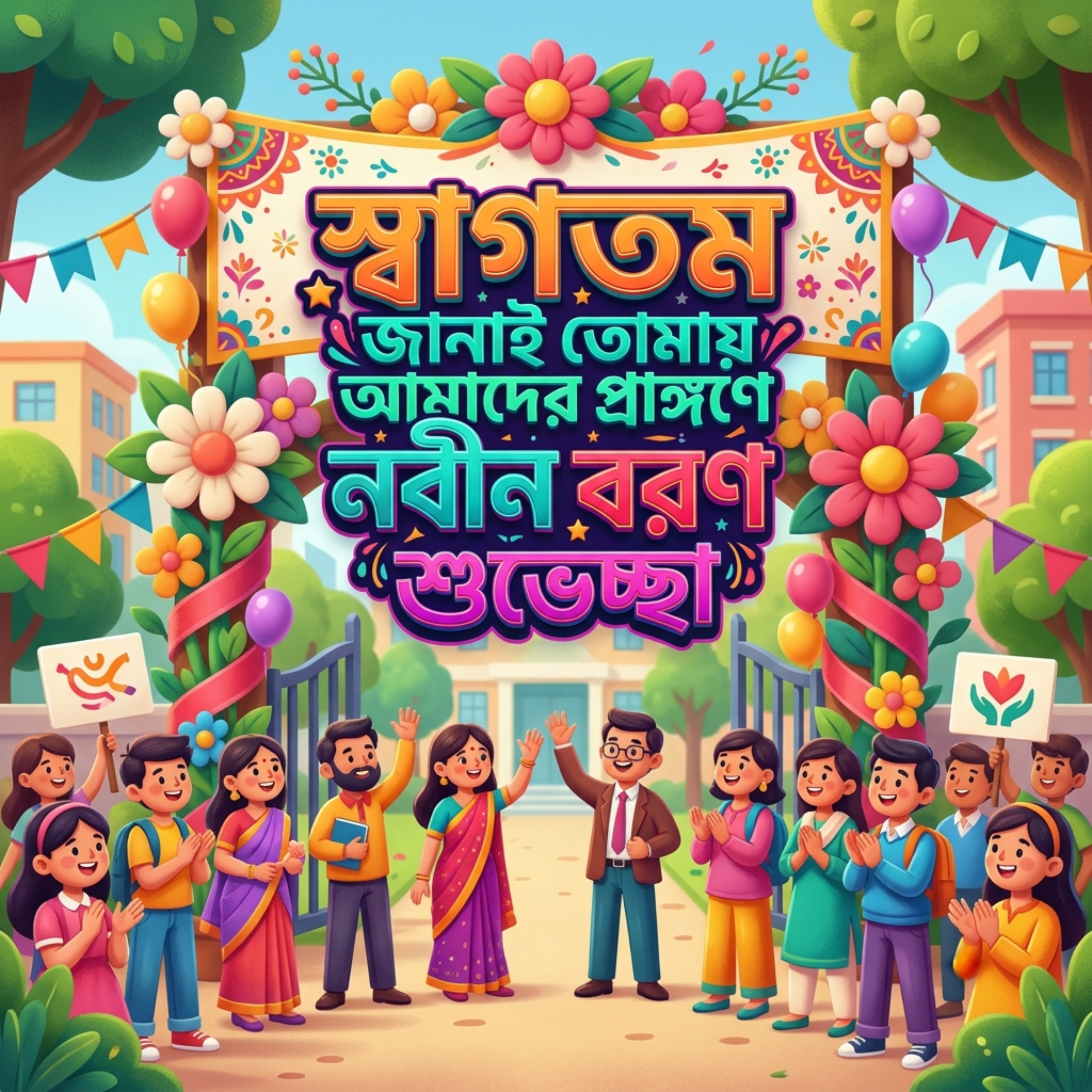 স্বাগতম জানাই তোমায় আমাদের প্রাঙ্গণে নবীন বরণ অতিথি শুভেচ্ছা Shagotom Janay Tomay Amader Prangone Nobin Boron Otithi Suveccha by Mubin TusHar cover art