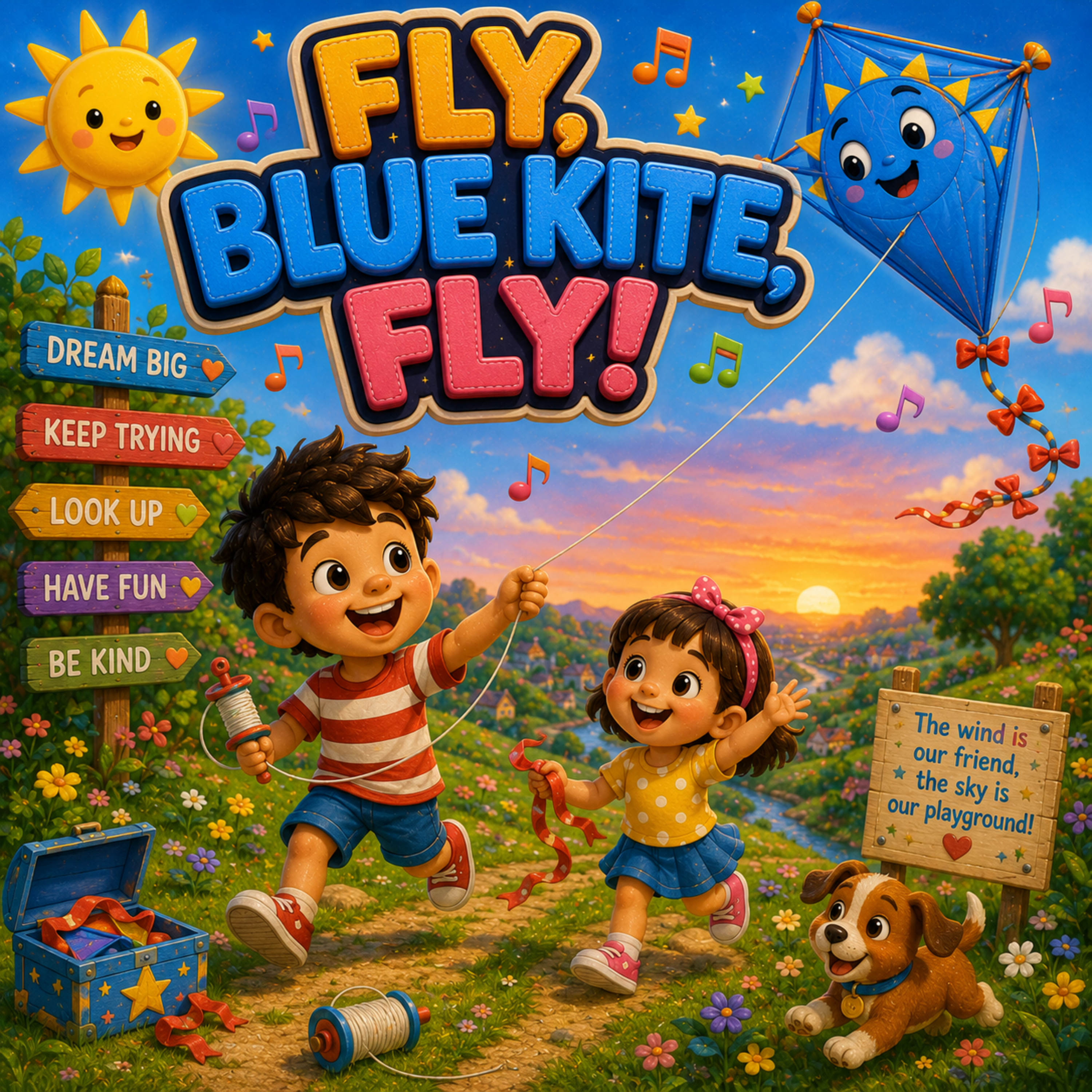 FLY BLUE KITE FLY artwork