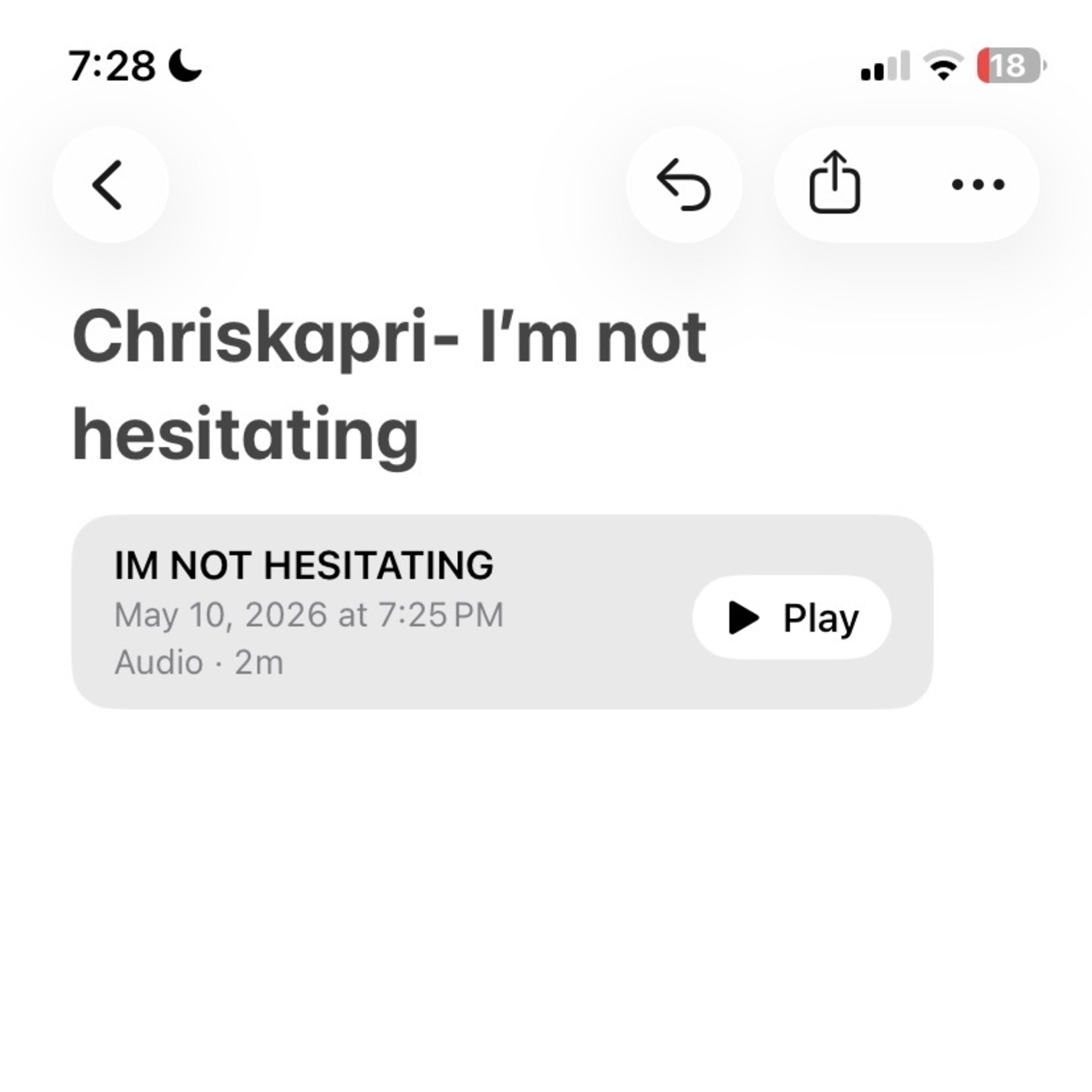 I’m Not Hesitating artwork
