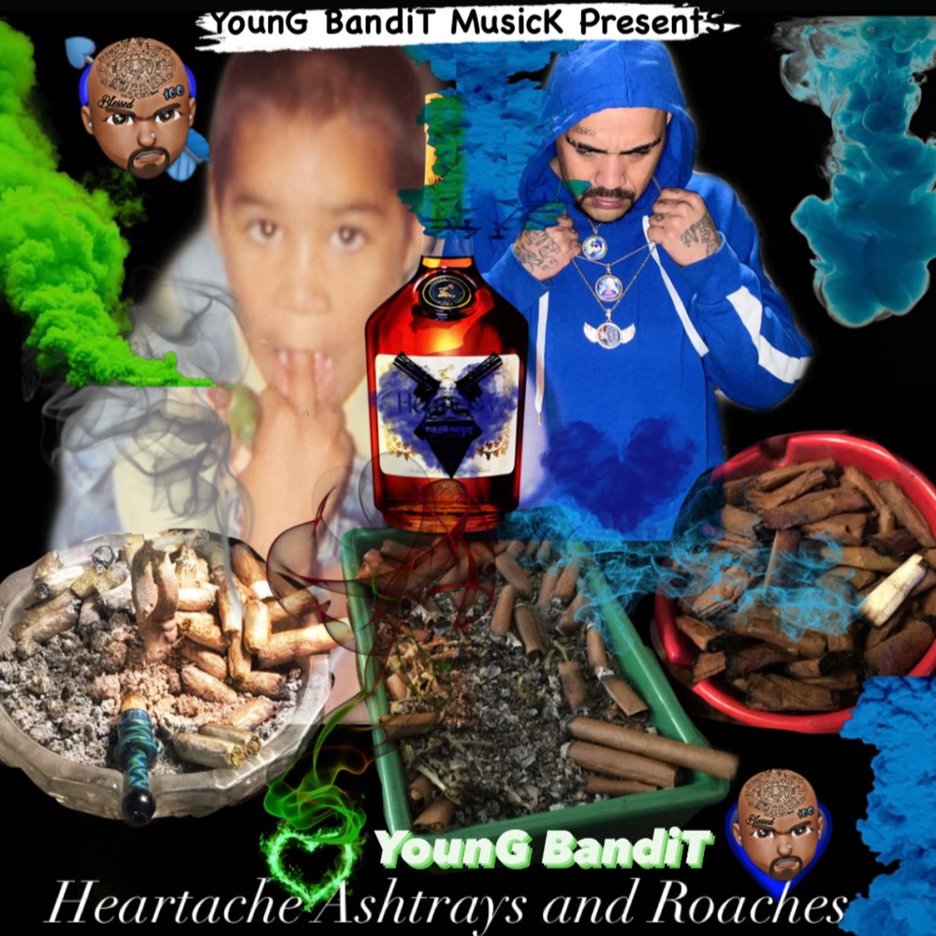 Heartache ashtrays and roaches artwork