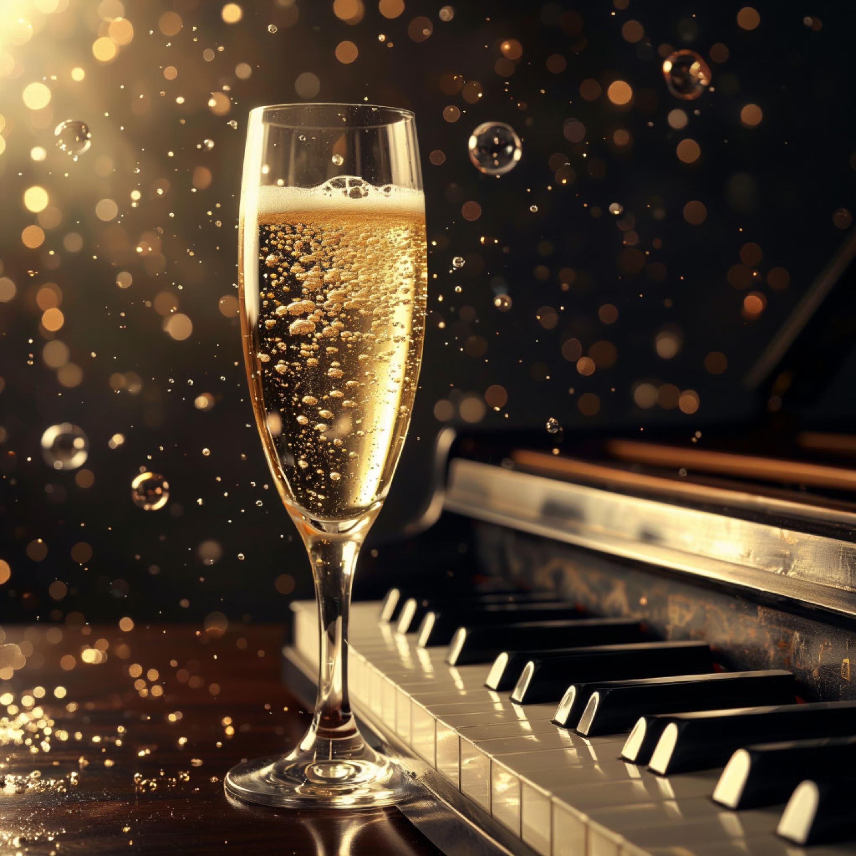 Champagne Bubbles and Piano Keys - Midnight Jazz Chill artwork