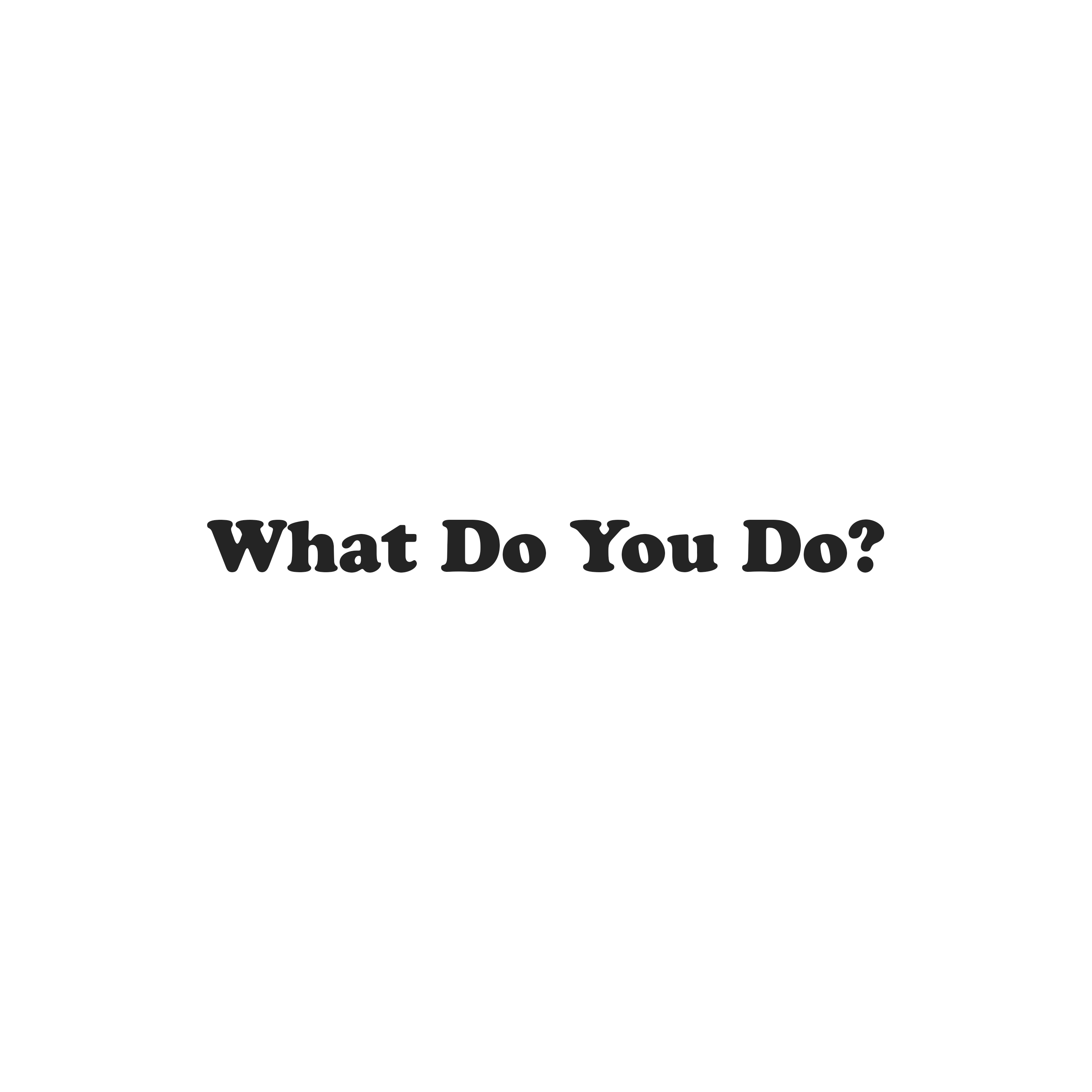 What Do You Do? artwork