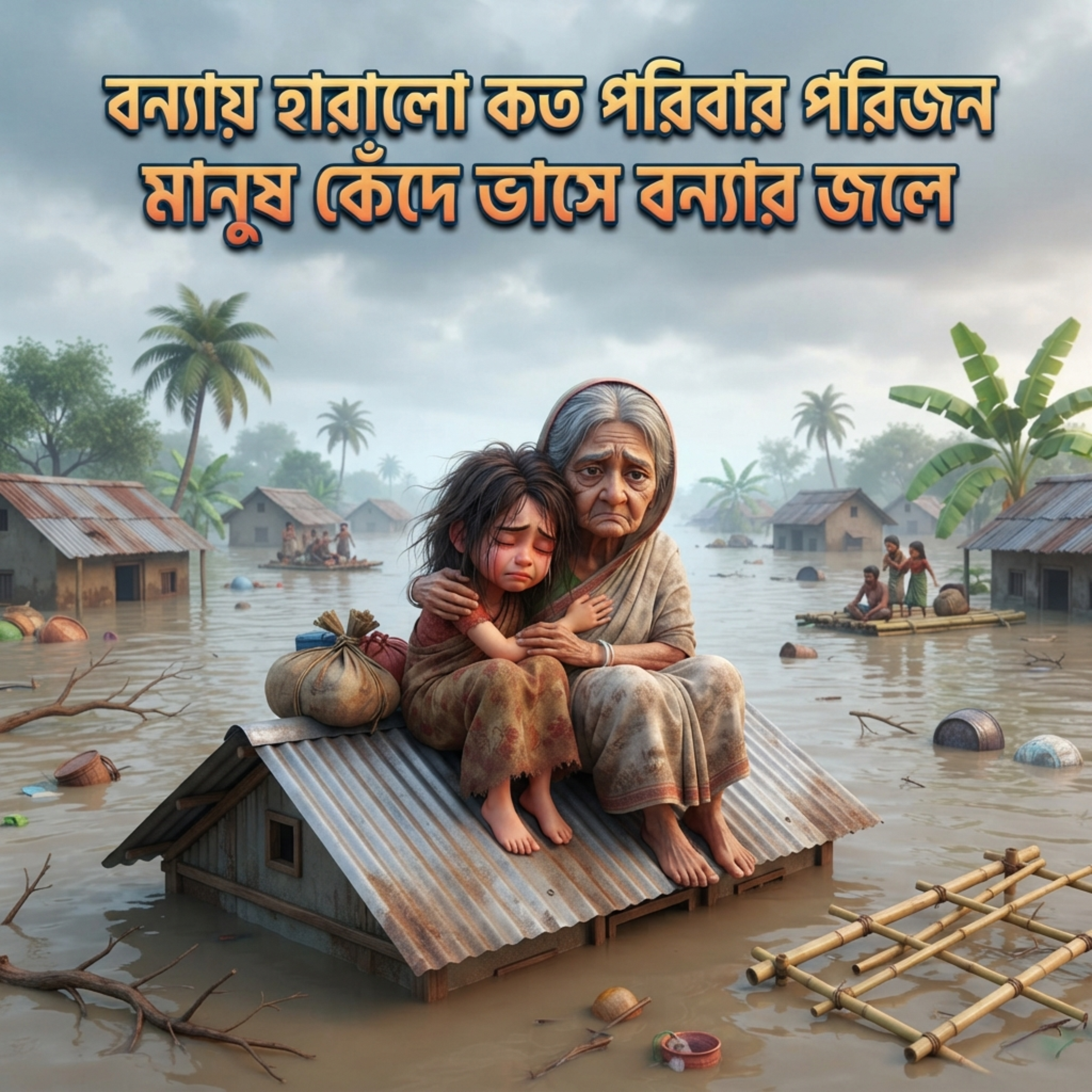 বন্যায় হারালো কত পরিবার পরিজন মানুষ কেঁদে ভাসে বন্যার জলে Bonyay Haralo Koto Poribar Porijon Manush Kede Vase Bonyar Jole by Mubin TusHar cover art