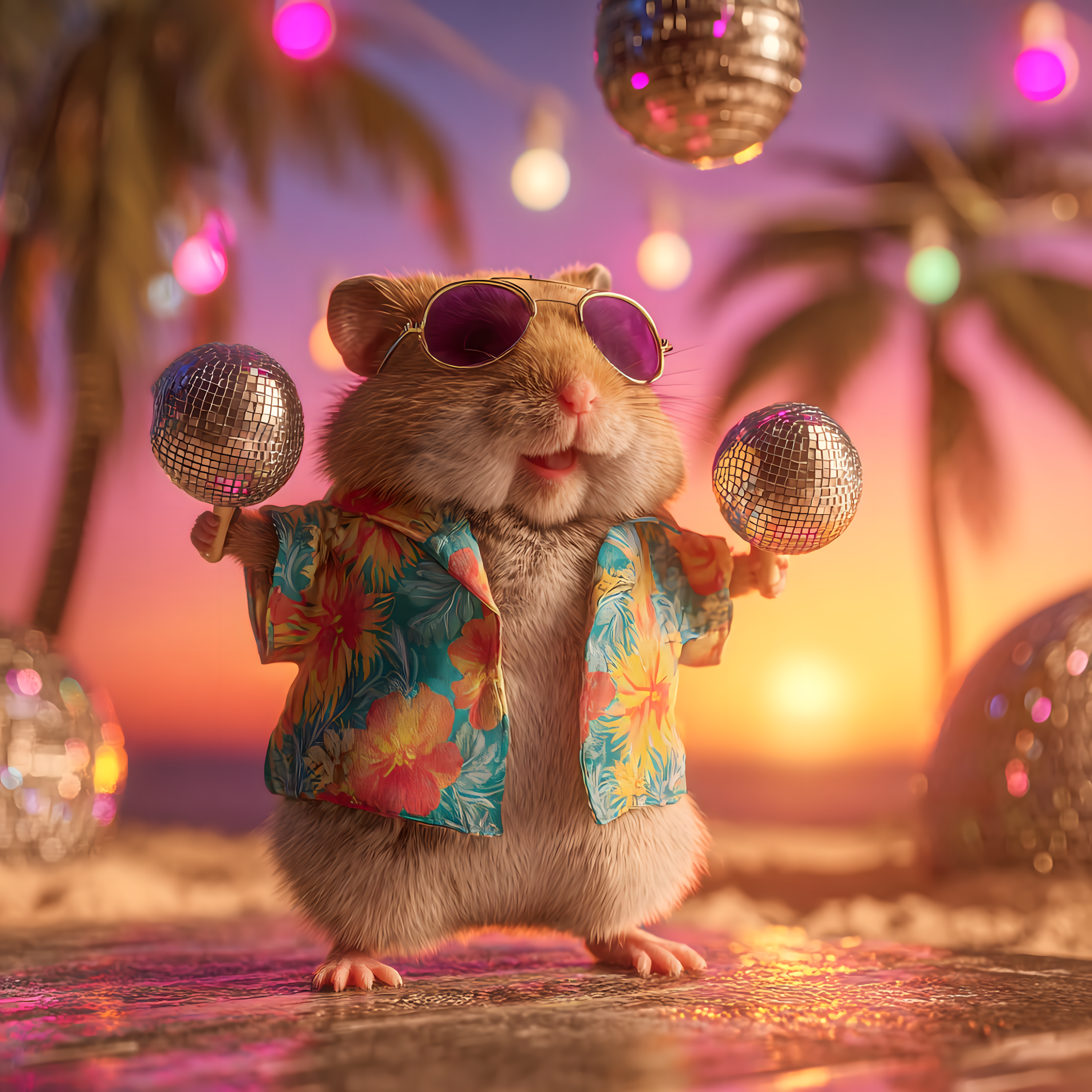 80s Sunset Maraca artwork
