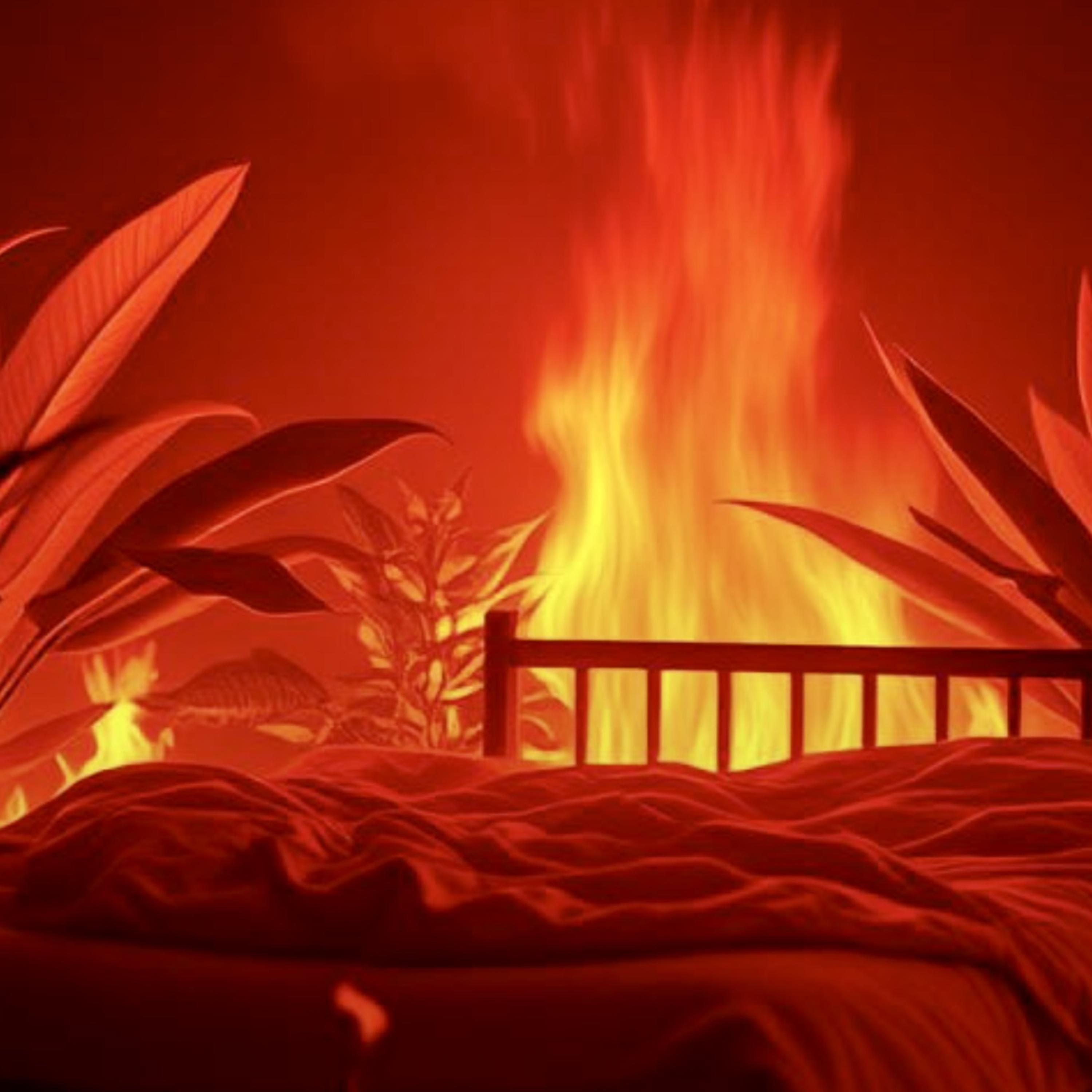 bed On Fire brass artwork