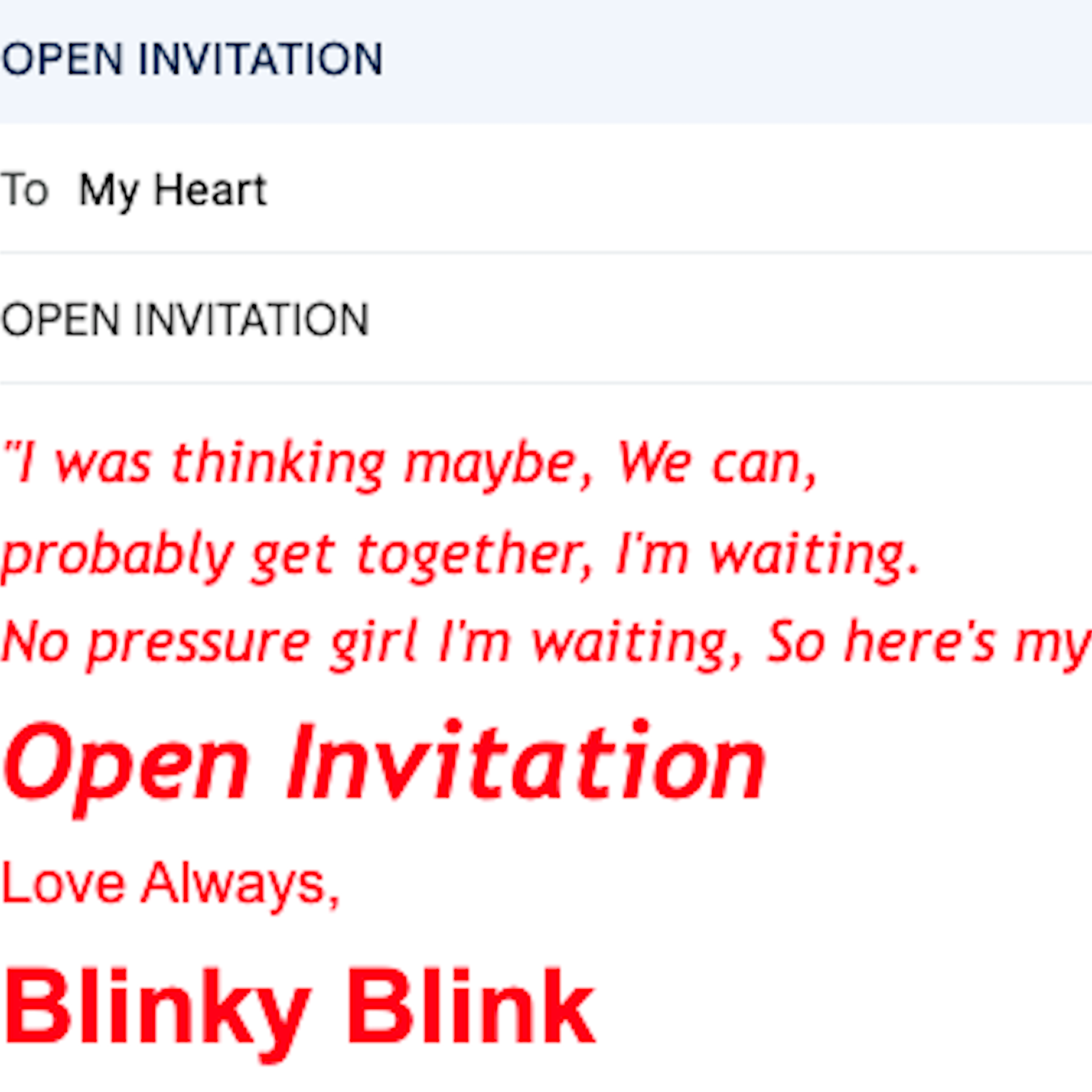 Open Invitation artwork