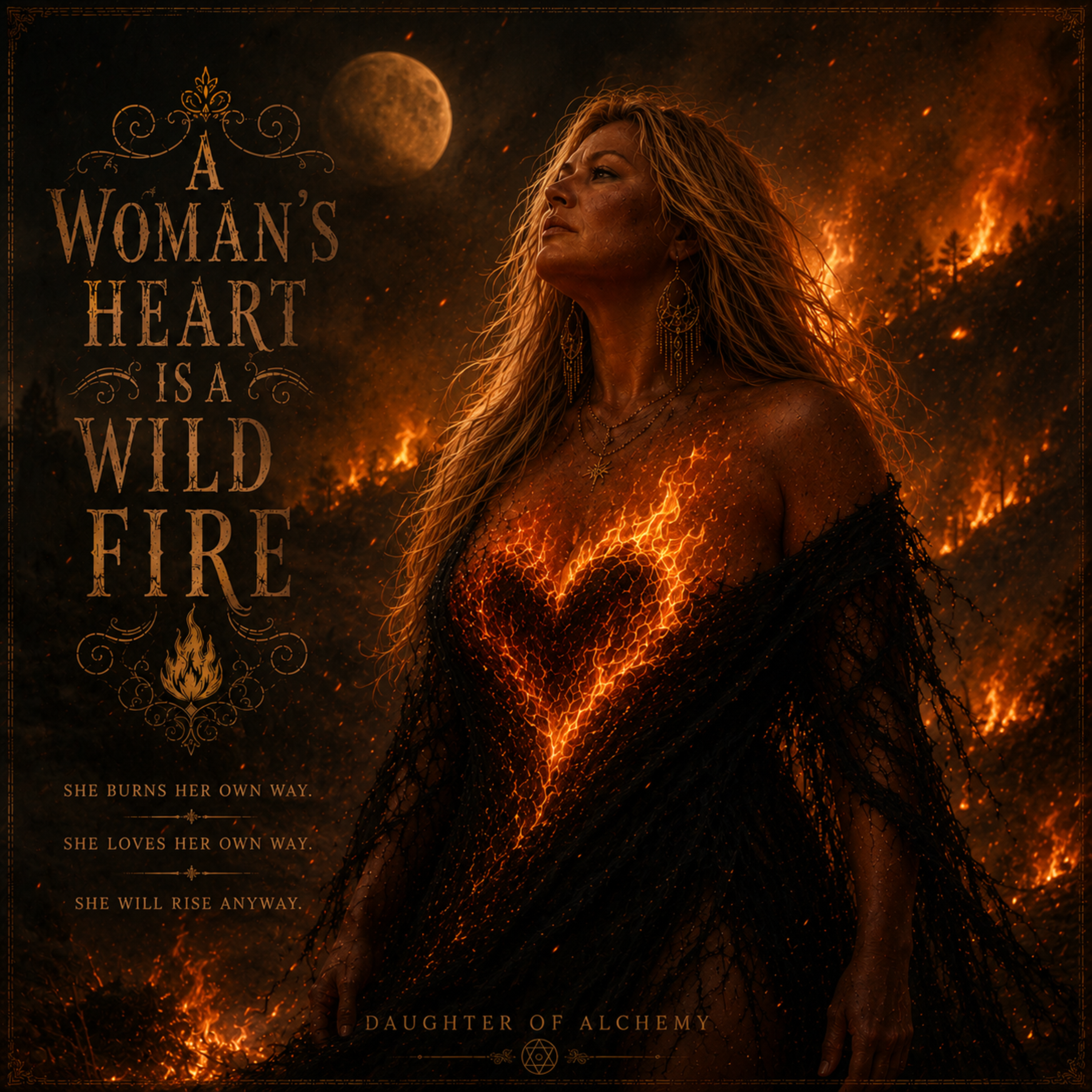 A Womans Heart Is A Wild Fire by Daughter Of Alchemy cover art