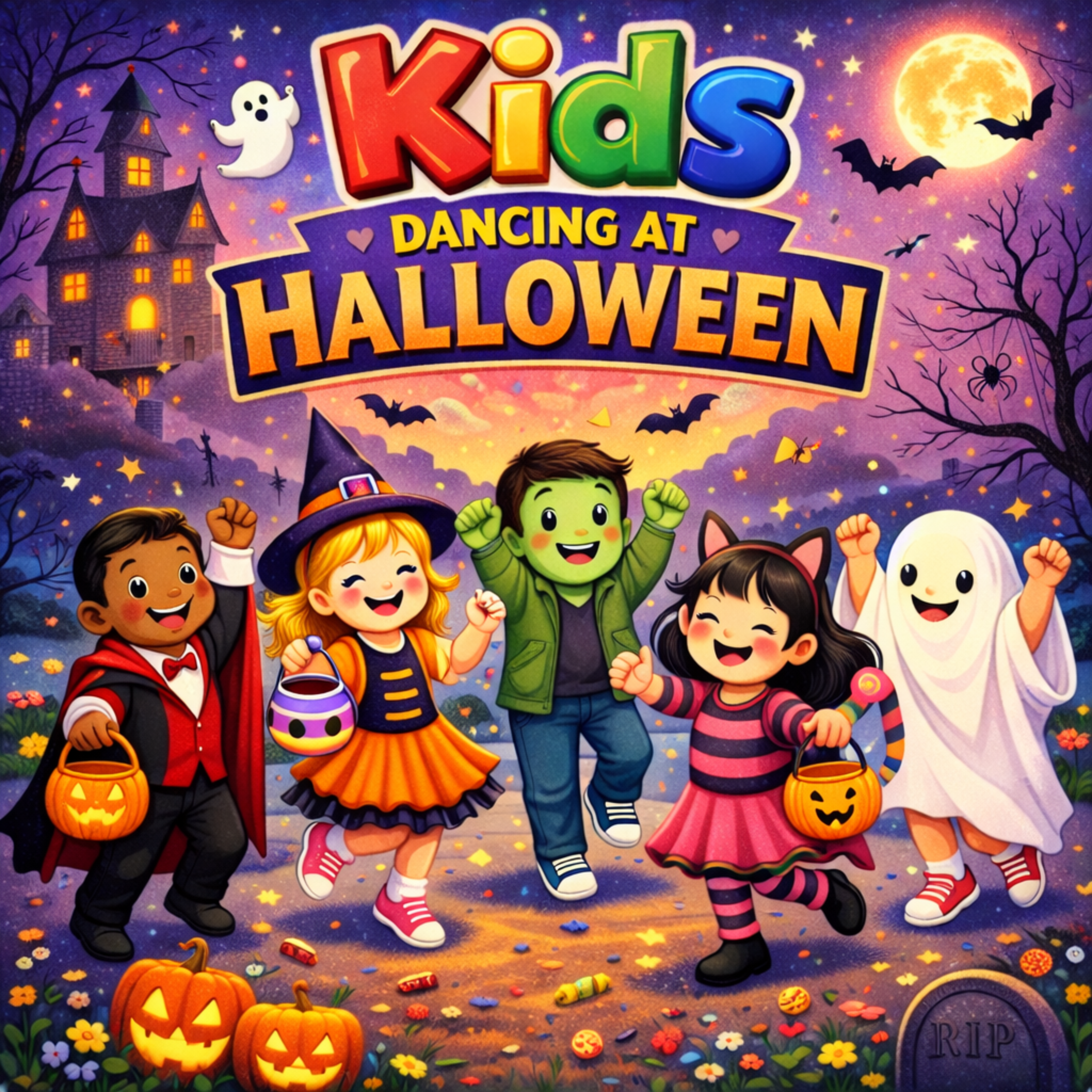 KIDS Dancing At HALLOWEEN artwork