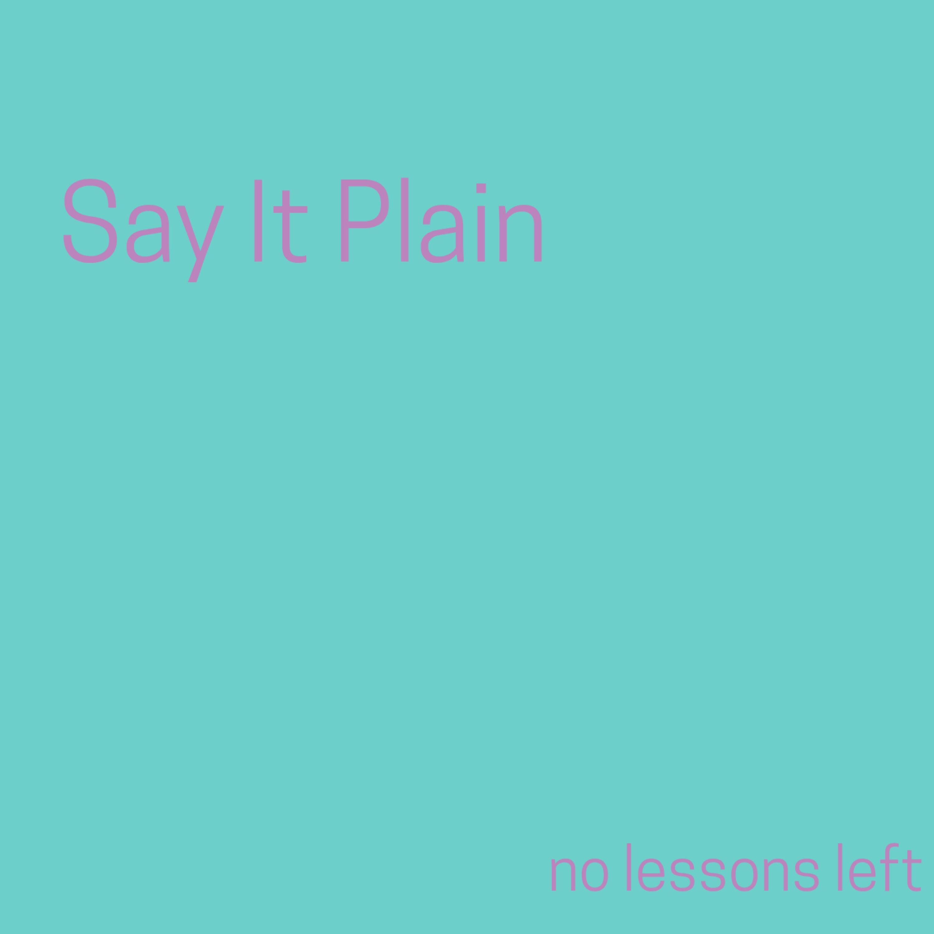 Say It Plain artwork
