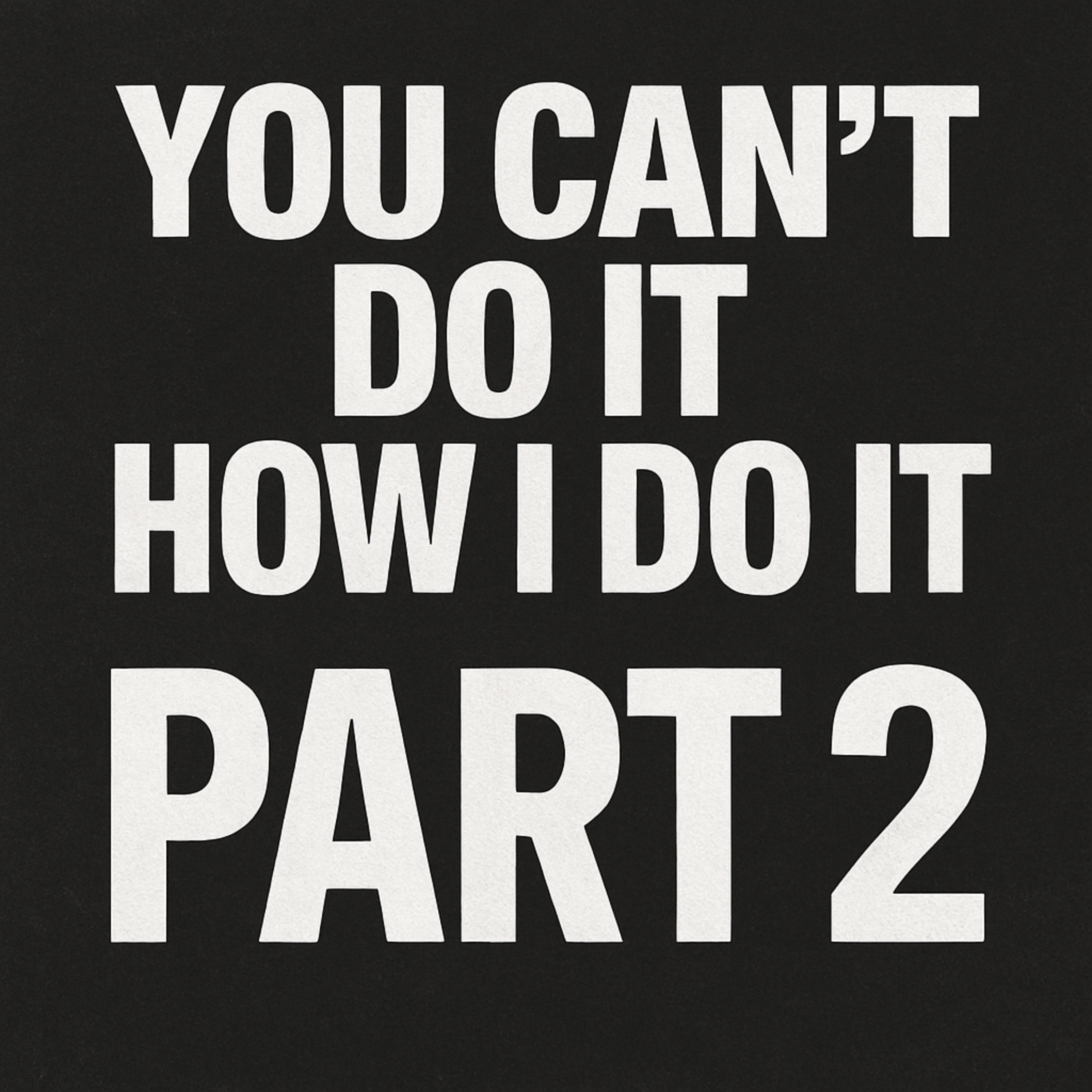 YOU CAN’T DO IT HOW I DO IT (PART 2) artwork