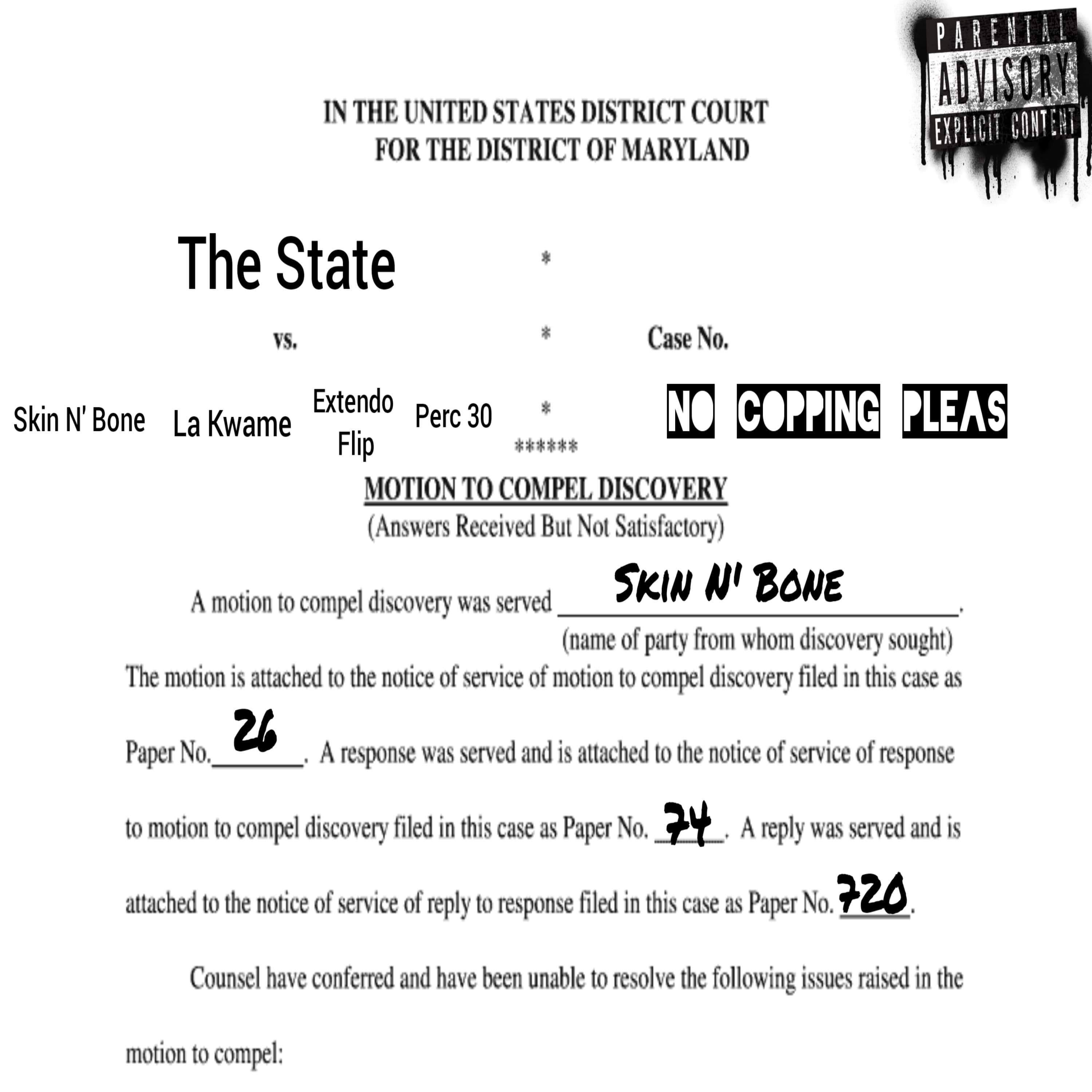 No Copping Pleas artwork