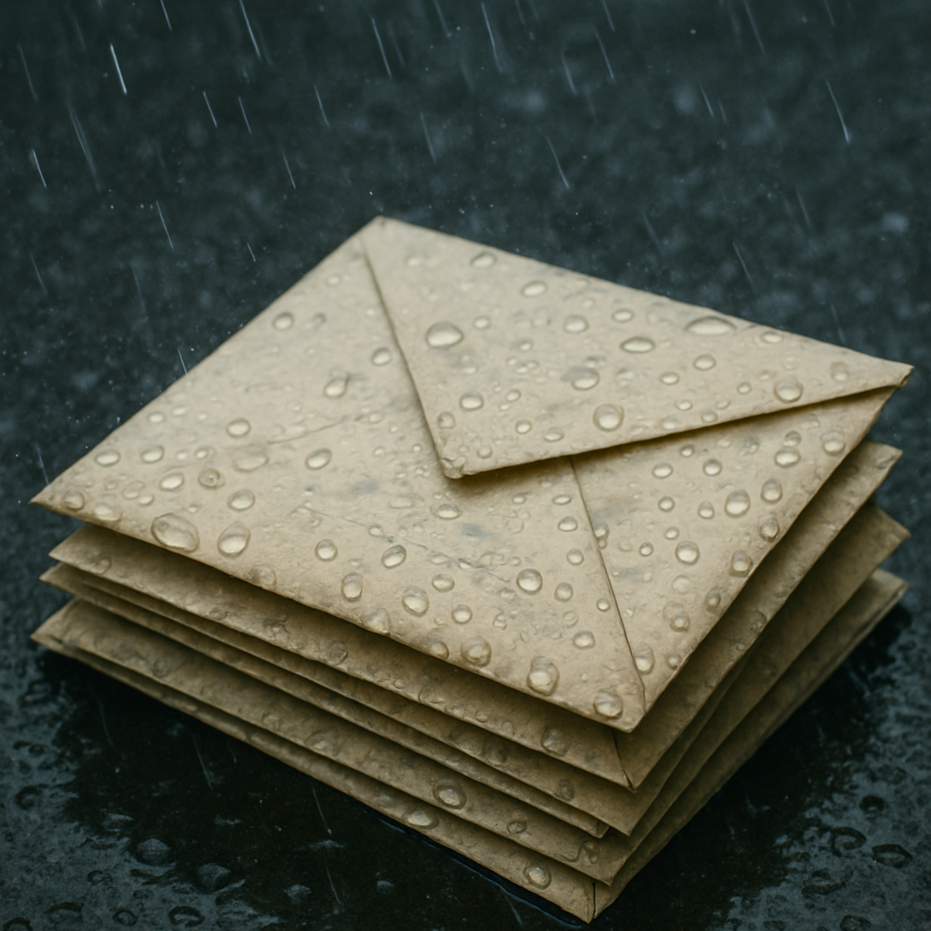 rain soaked letters artwork
