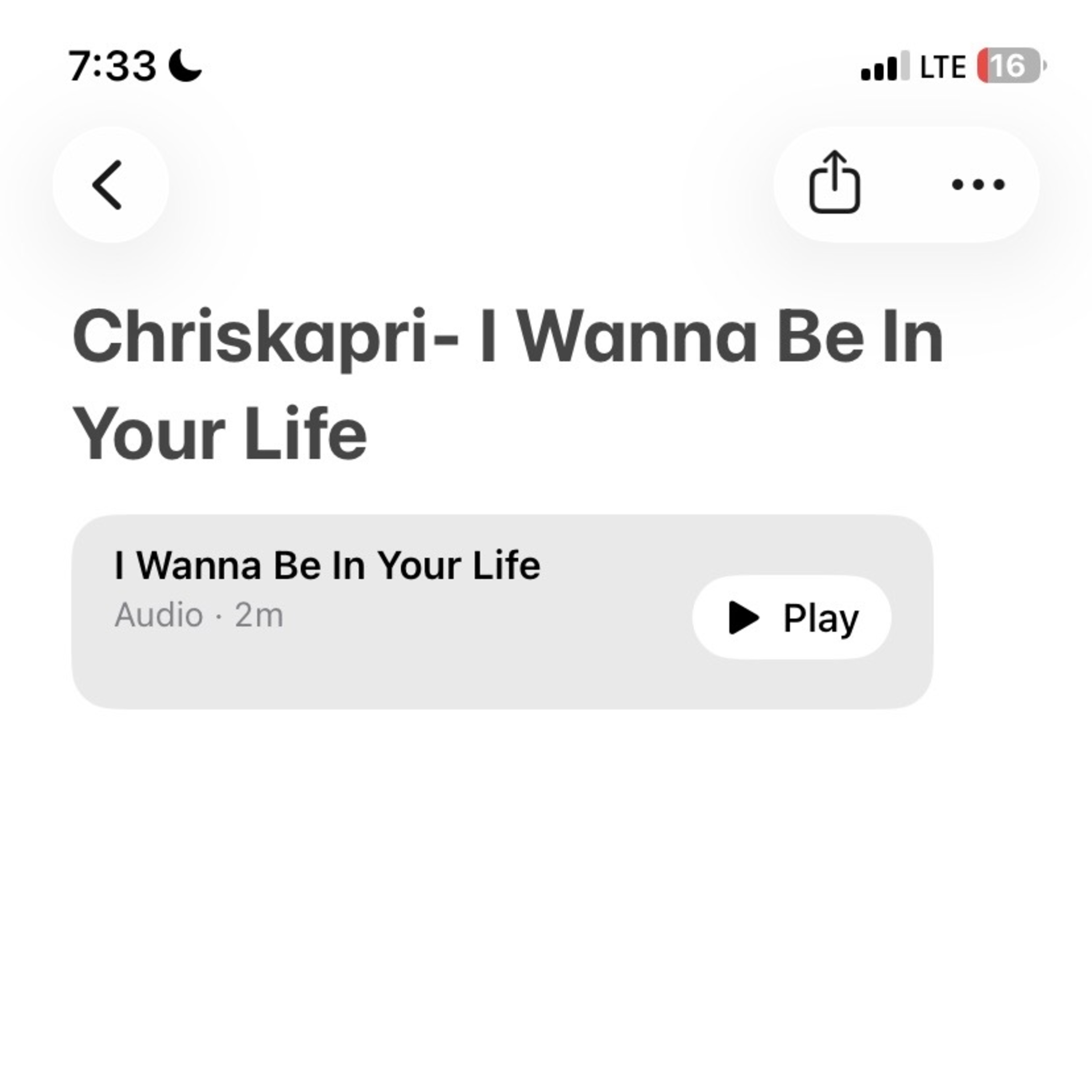 I Wanna Be In Your Life artwork