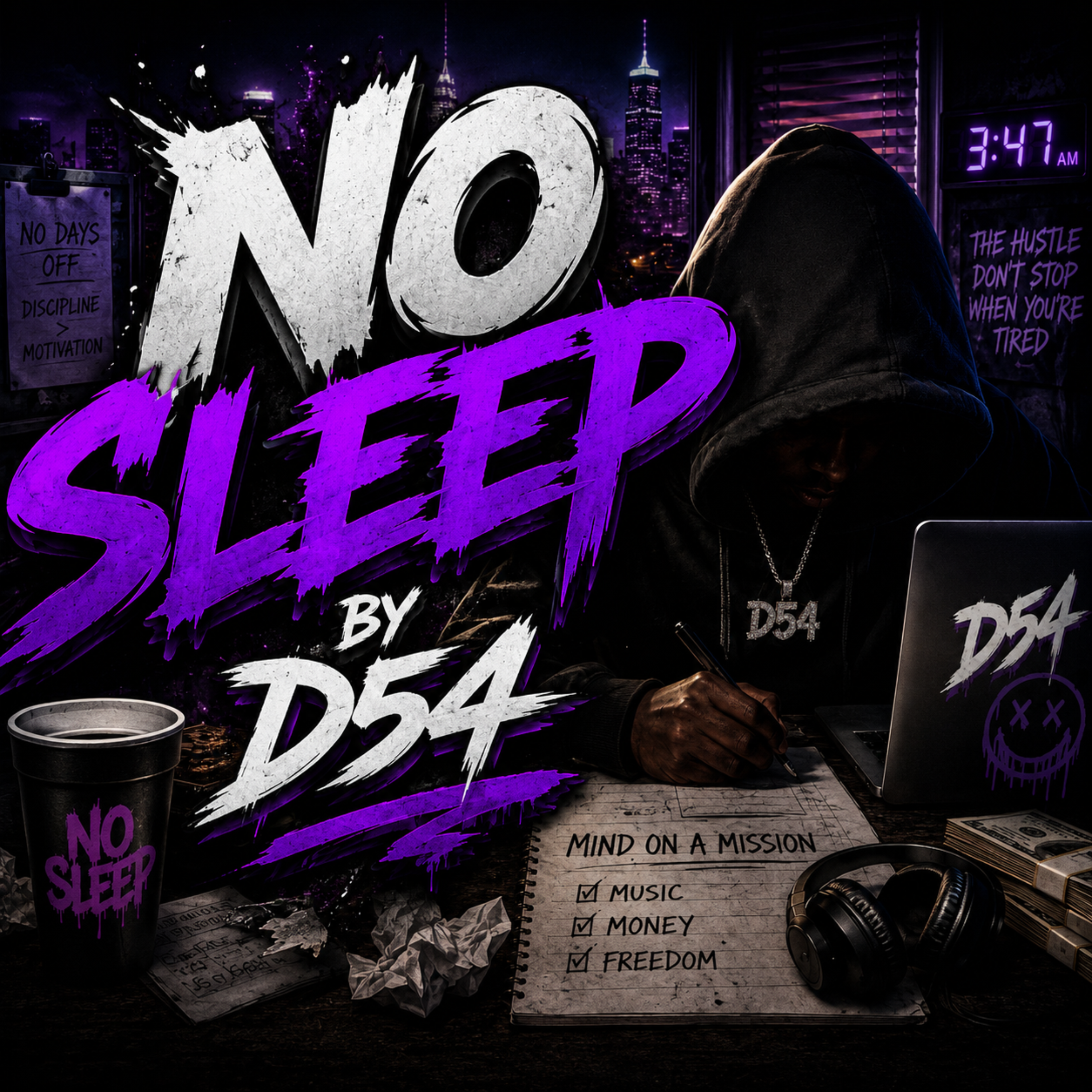 No Sleep by D54 cover art