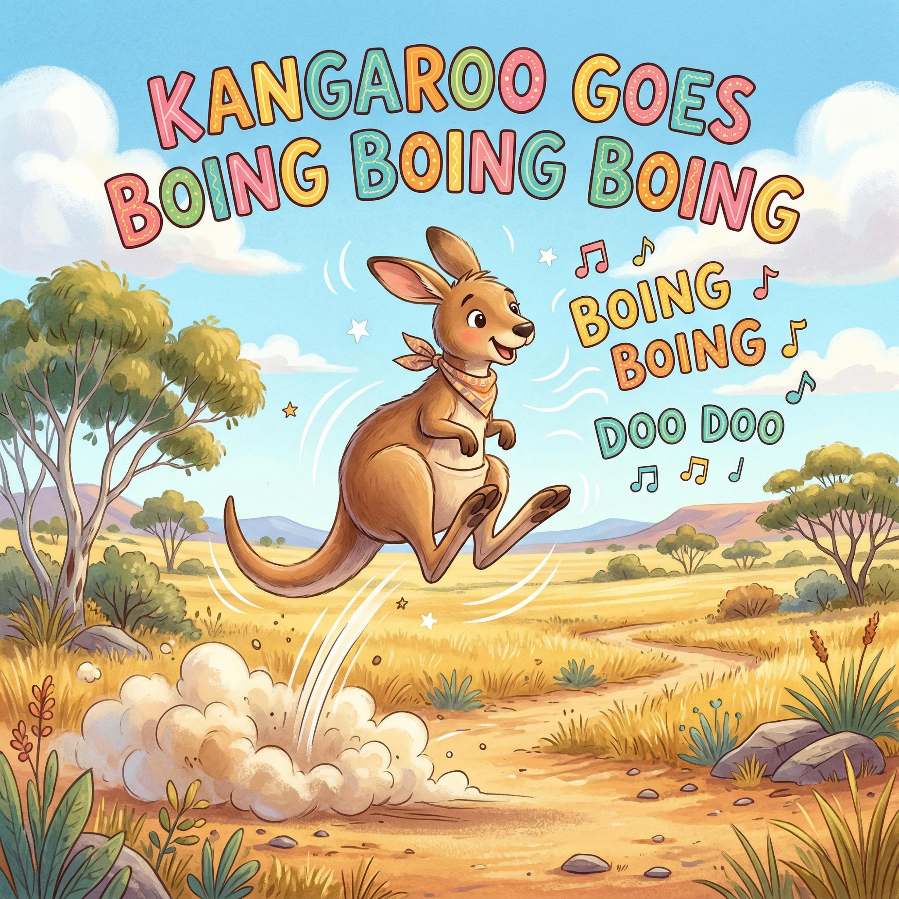 Kangaroo Goes Boing Boing Boing artwork