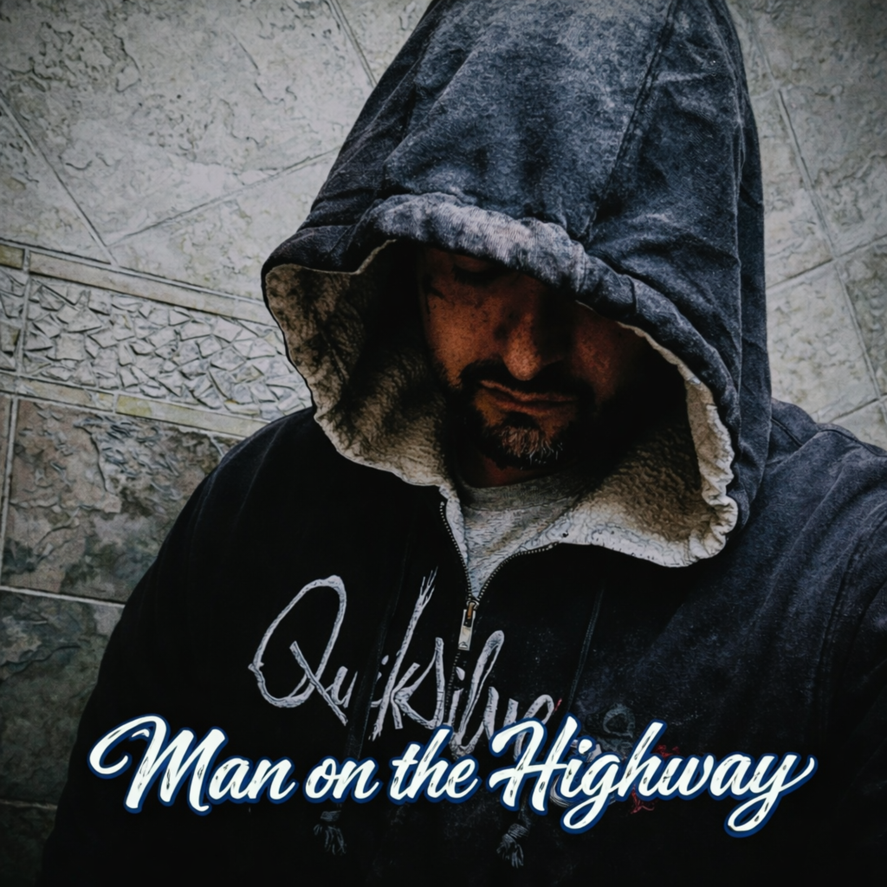 Man on the highway artwork