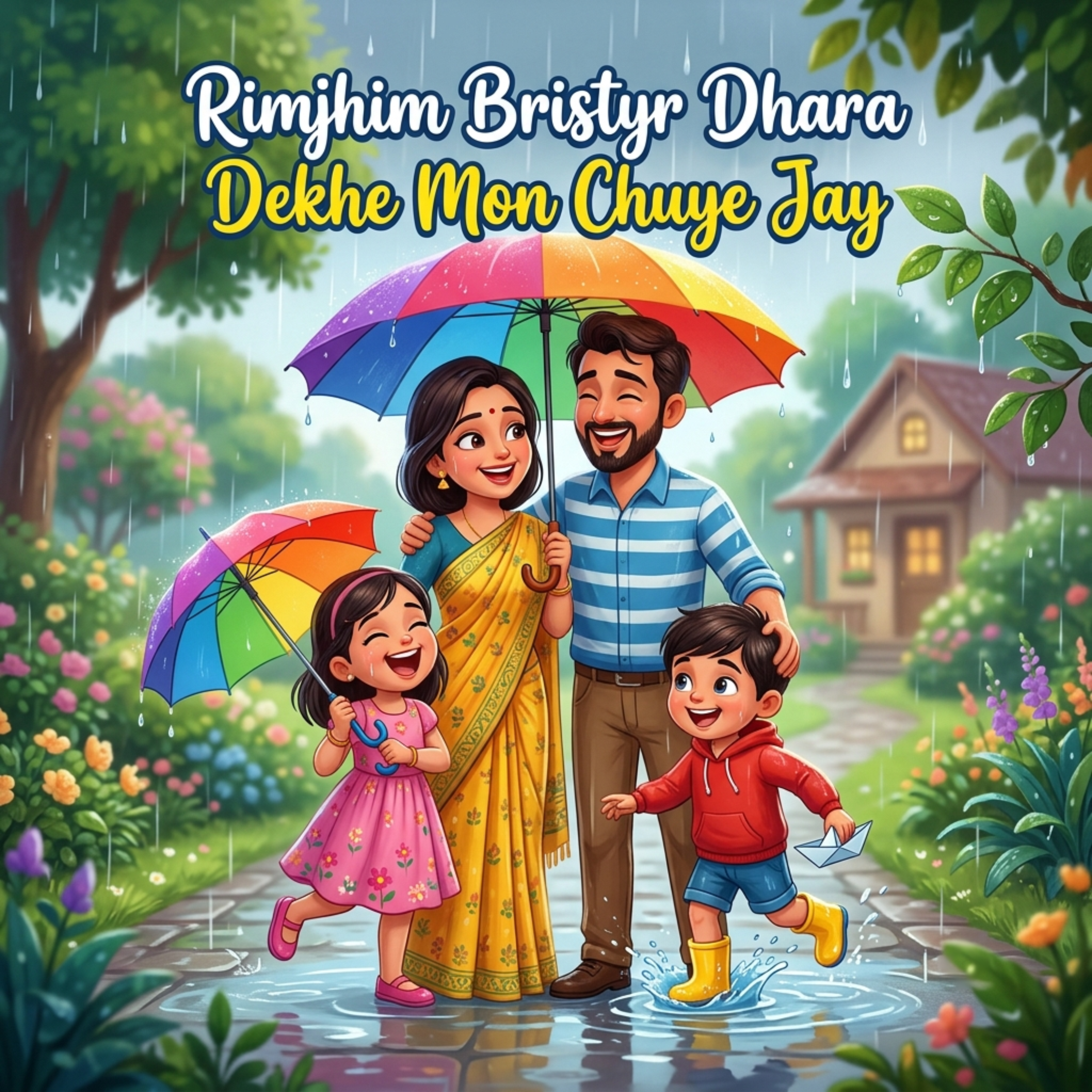 রিমঝিম বৃষ্টি ধারা দেখে মন ছুঁয়ে যায় Rimjhim Bristy Dhara Dekhe Mon Chuye Jay by Mubin TusHar cover art