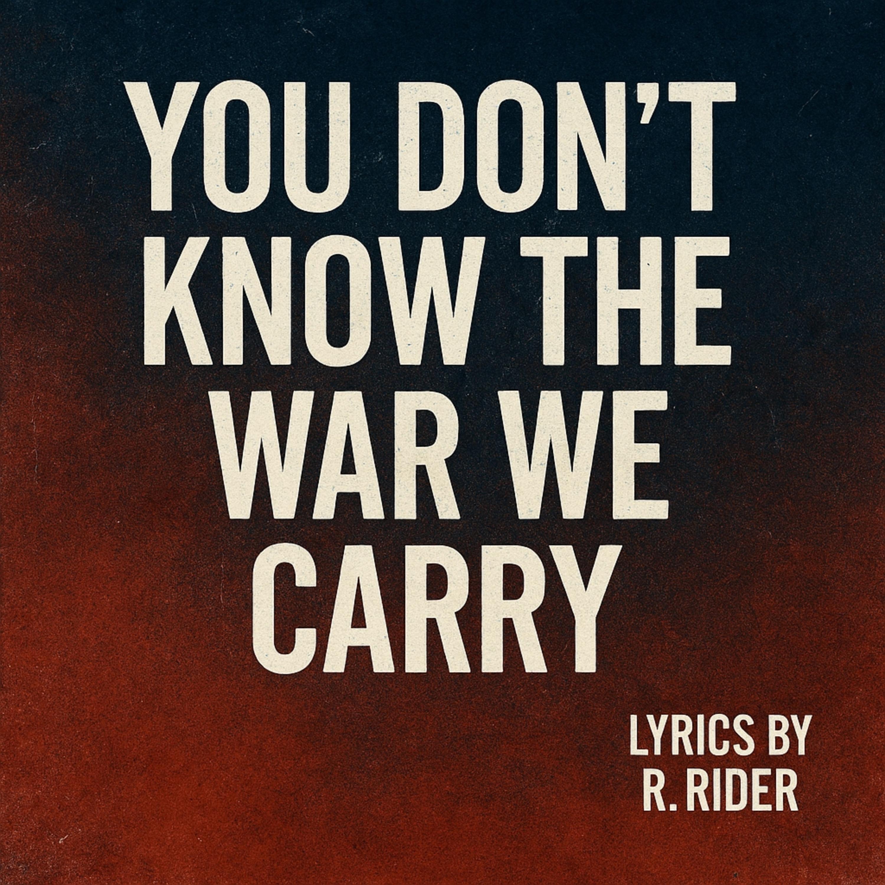 YOU DON'T KNOW THE WAR WE CARRY artwork