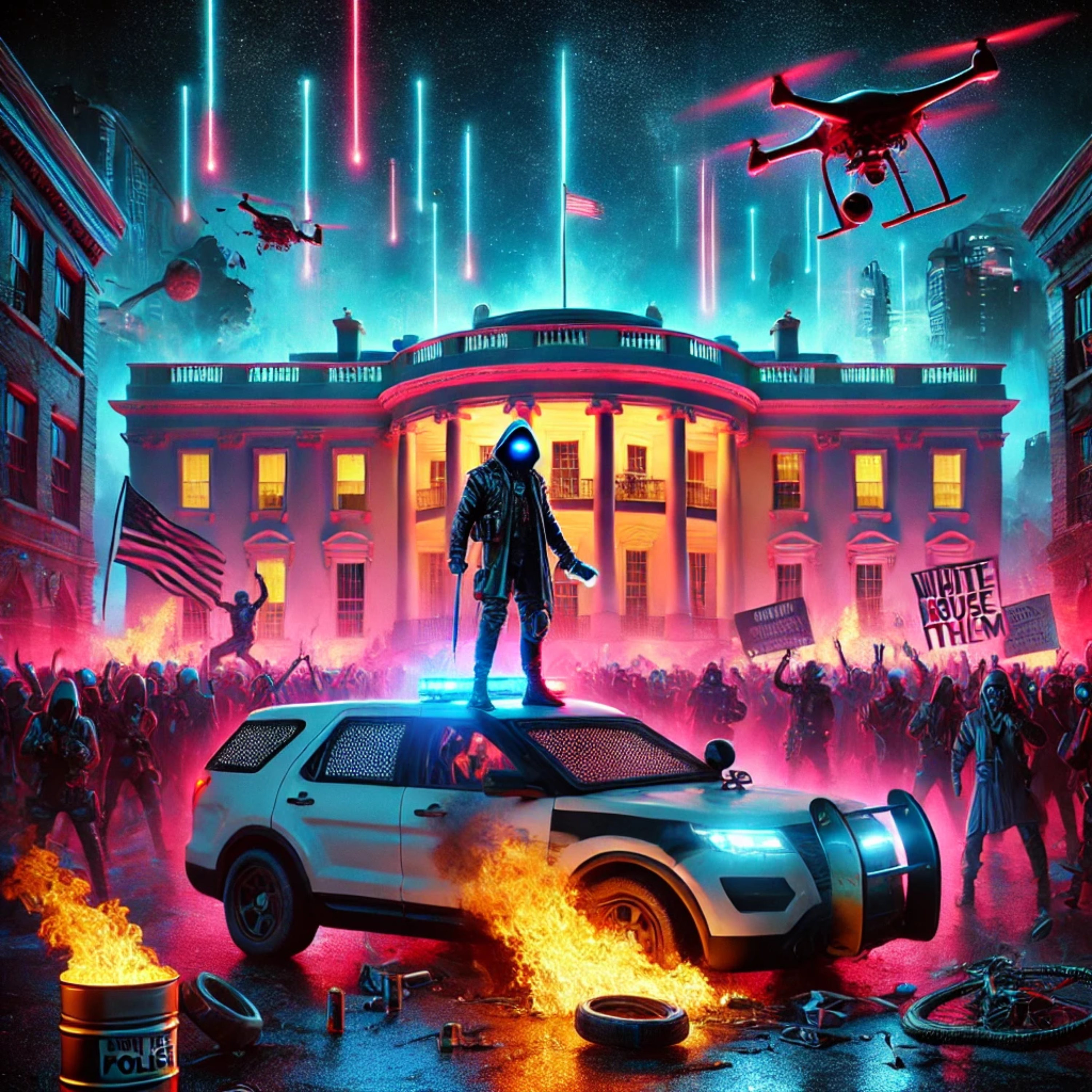 RIOT AT THE FAWKIN’ WHITE HOUSE! artwork