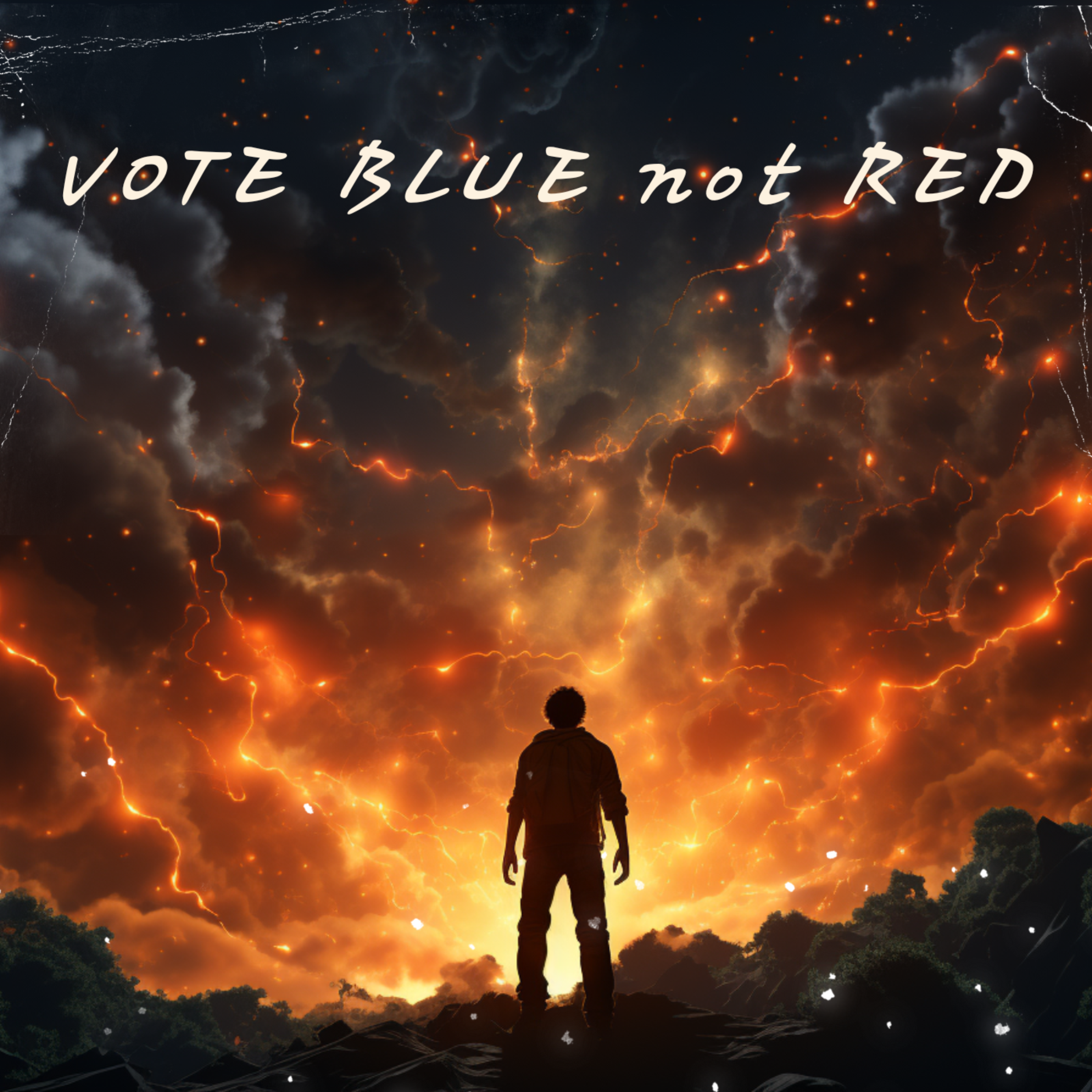 Vote Blue not Red artwork