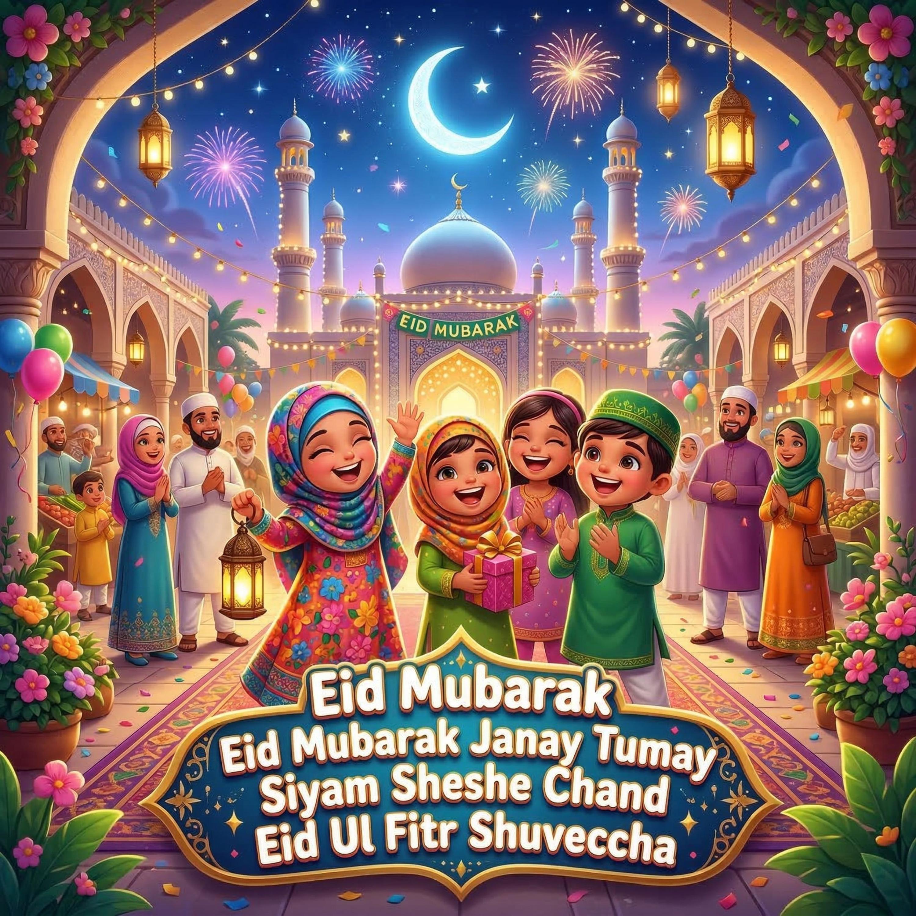 ঈদ মোবারক জানাই তোমায় সিয়াম শেষে চাঁদ ঈদুল ফিতর শুভেচ্ছা Eid Mubarak Janay Tumay Siyam Sheshe Chand Eid Ul Fitr Shuveccha by Mubin TusHar cover art