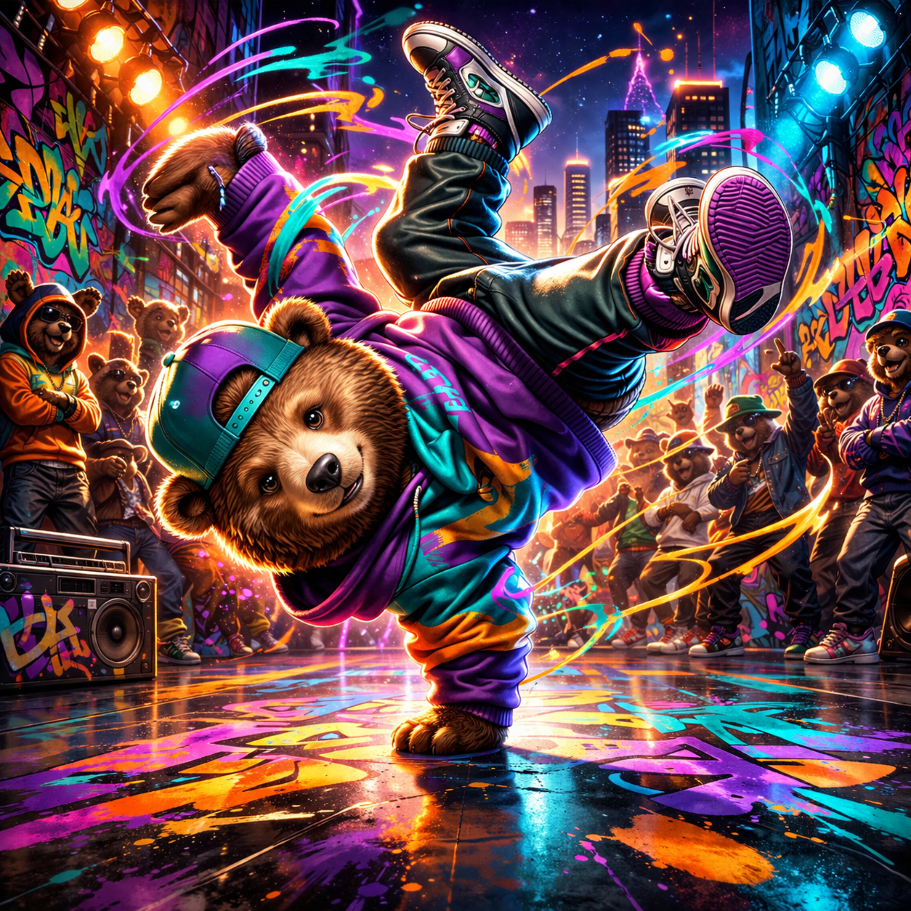 Breakdance Bear Champion artwork