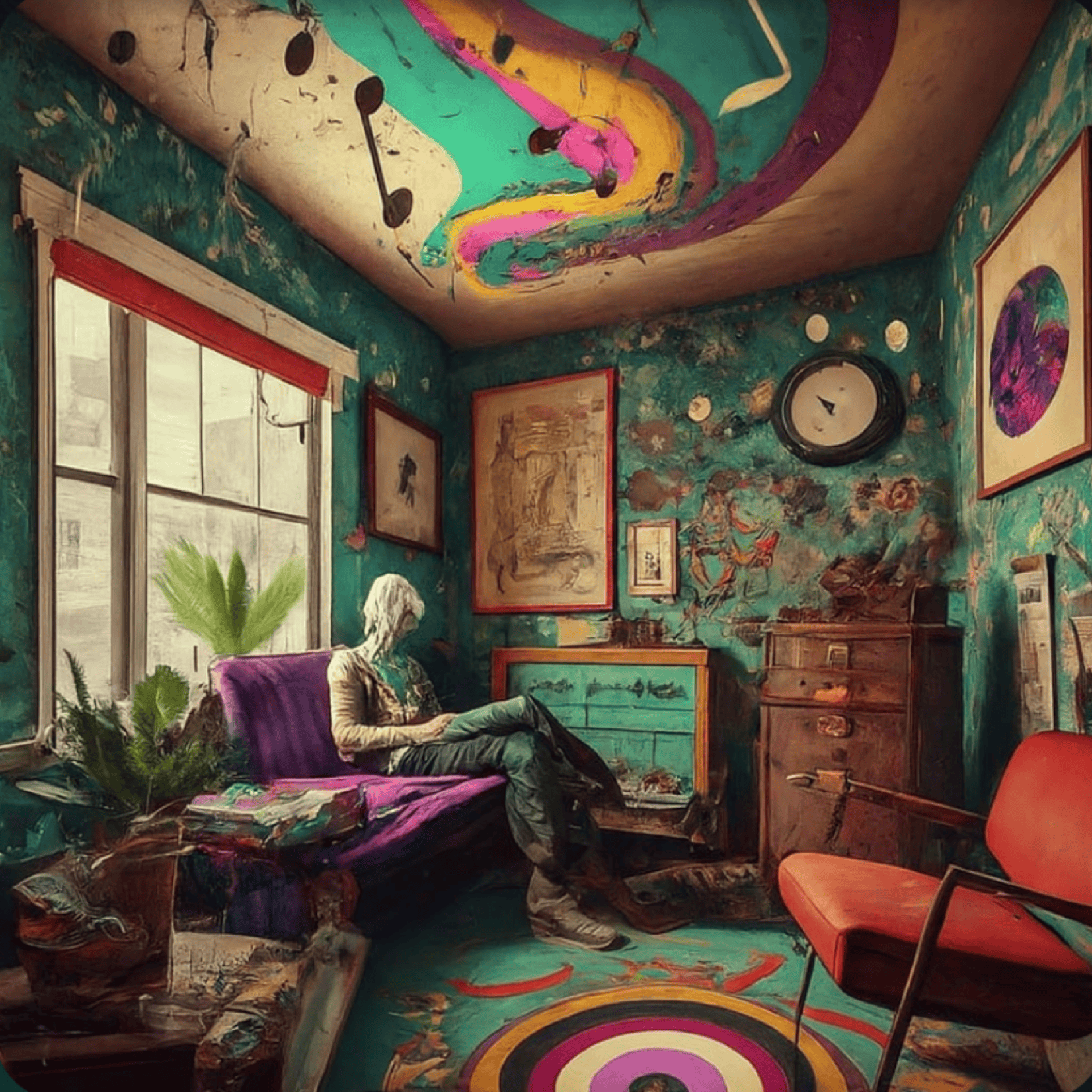 Alone in a crowded room artwork