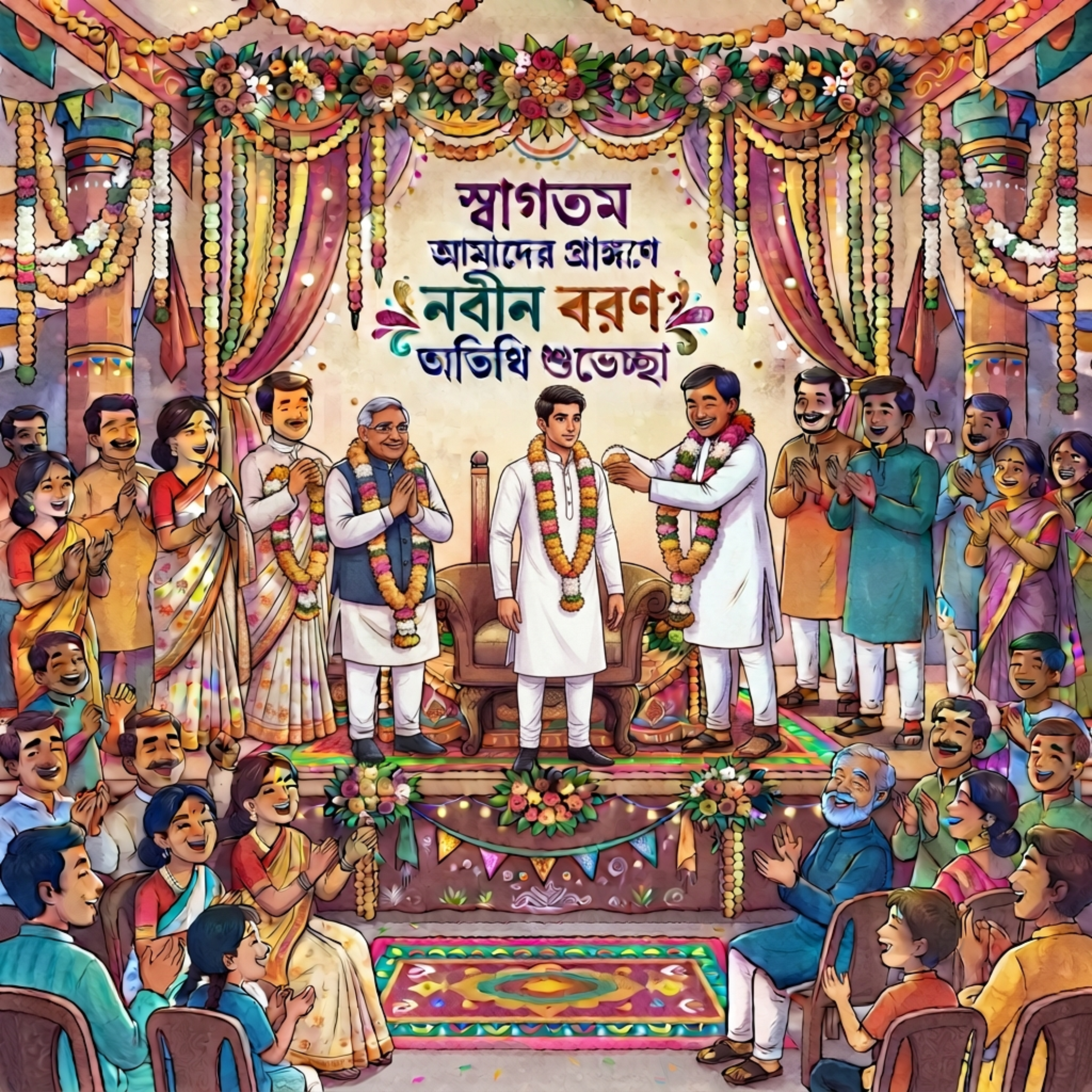 স্বাগতম আমাদের প্রাঙ্গণে নবীন বরণ অতিথি শুভেচ্ছা (Shagotom Amader Prangone Nobin Boron Otithi Suveccha) by Mubin TusHar cover art