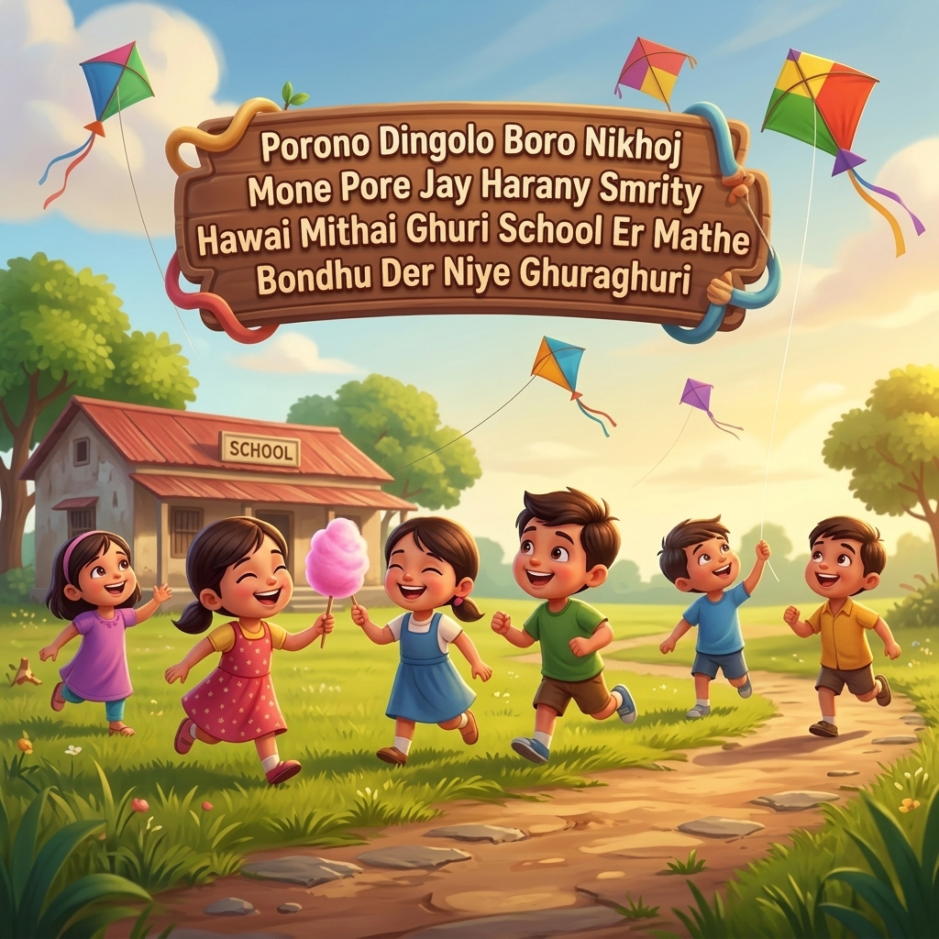পুরনো দিনগুলো বড়ো নিখোঁজ মনে পড়ে যায় হারানো স্মৃতি হাওয়ায় মিঠায় ঘুড়ি উড়ানো স্কুলের মাঠে বন্ধুদের নিয়ে ঘুরাঘুরি Porono Dingolo Boro Nikhoj Mone Pore Jay Harany Smrity Hawai Mithai Ghuri School Er Mathe Bondhu Der Niye Ghuraghuri by Mubin TusHar cover art