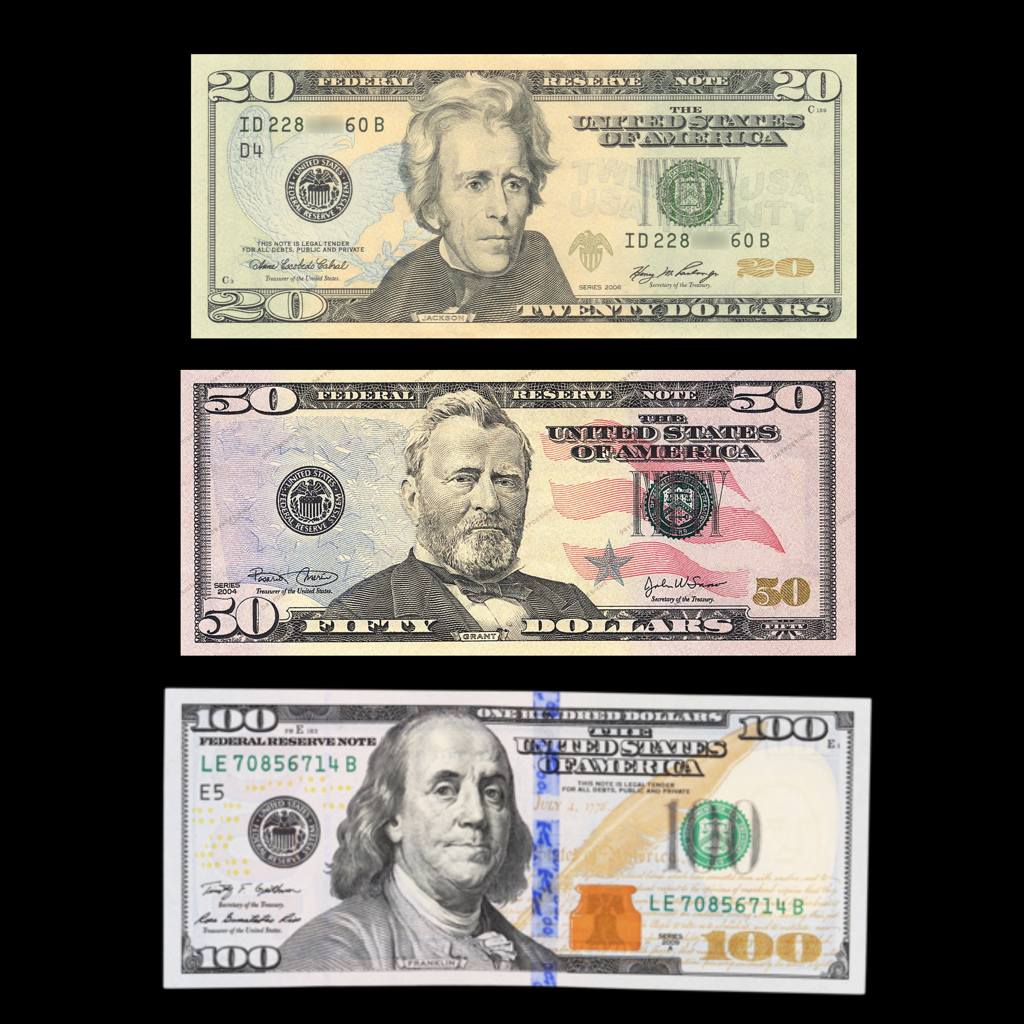 20s 50s 100s artwork