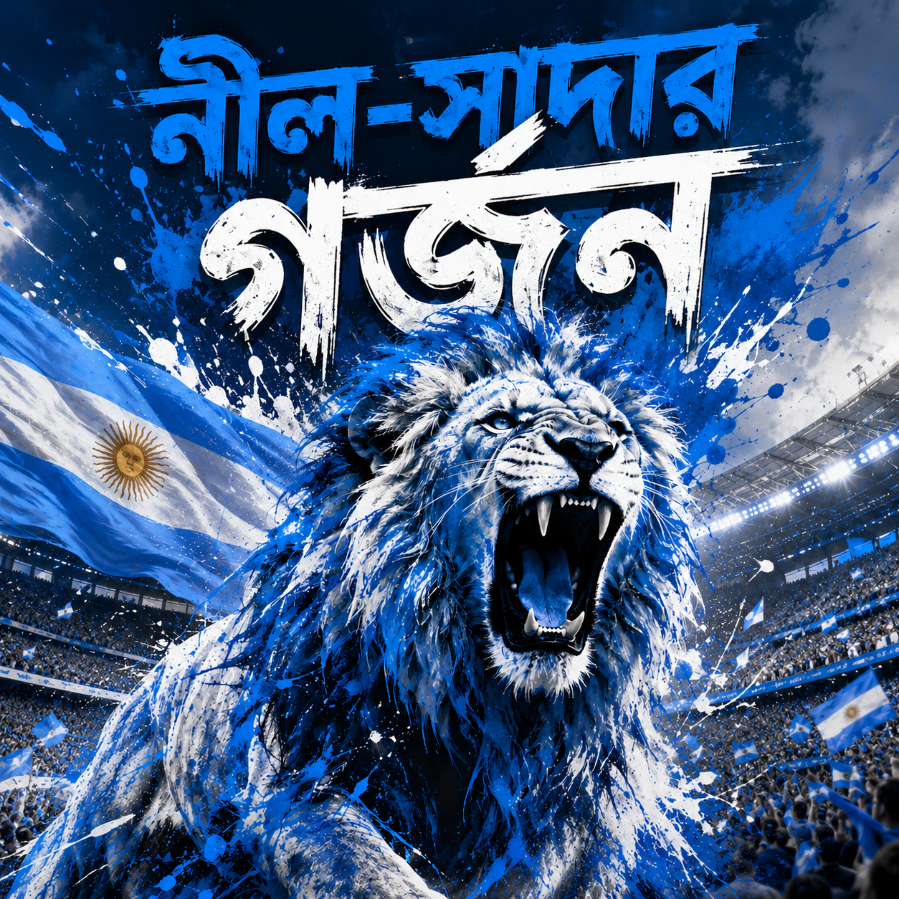 Roar of the Blue & White (নীল-সাদার গর্জন) by Rabiul Karim cover art