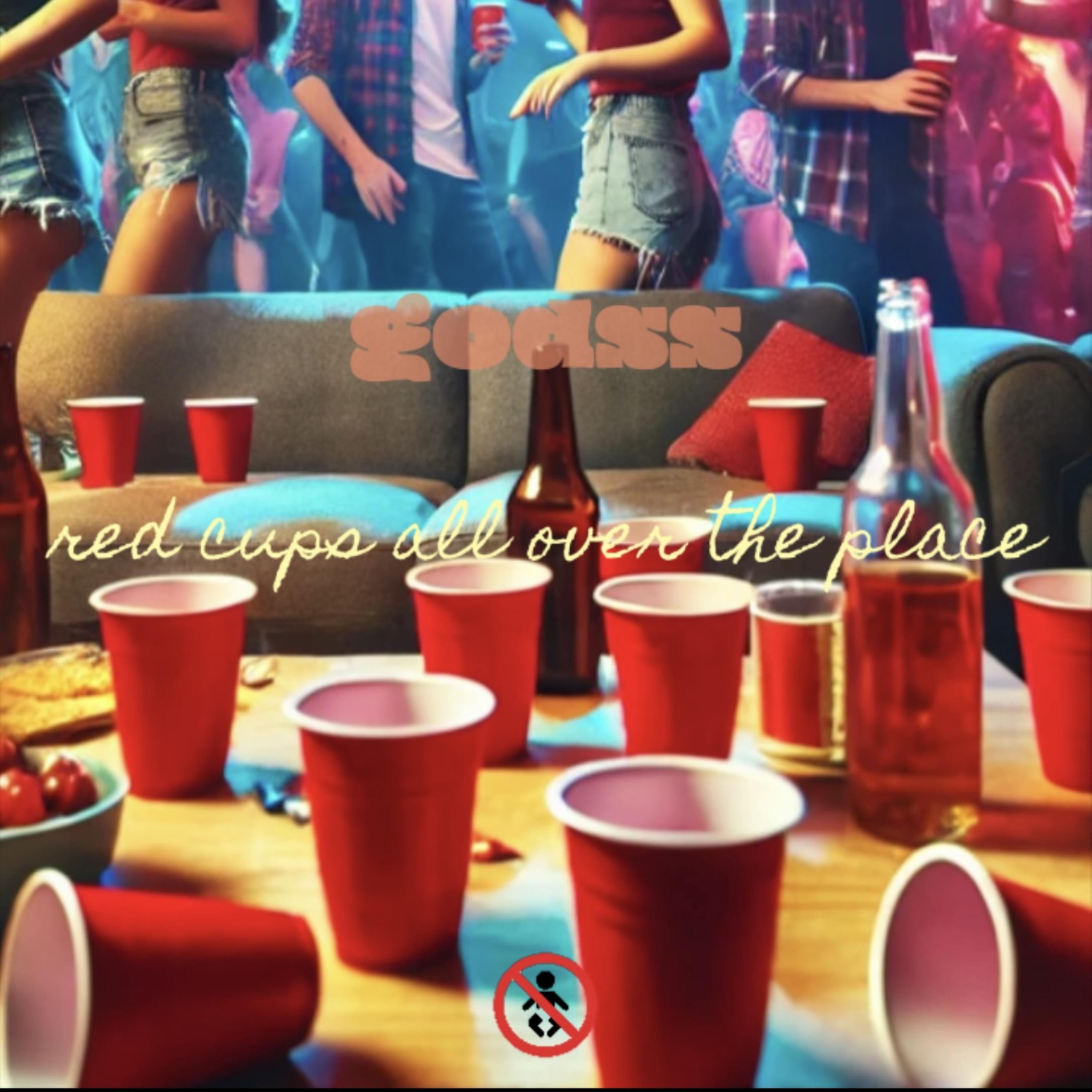 red cups all over the place artwork