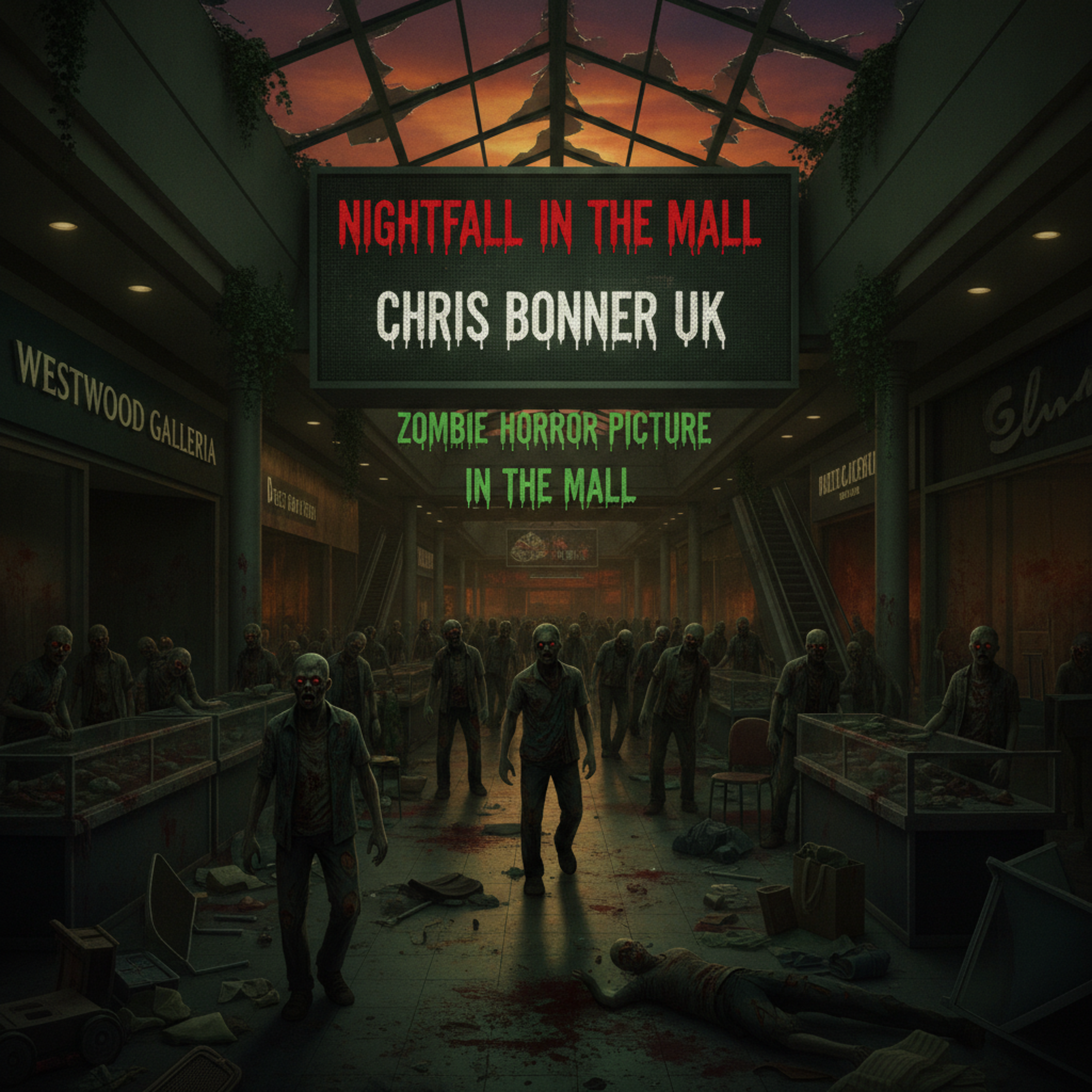 Nightfall in the Mall by Chris Bonner UK cover art