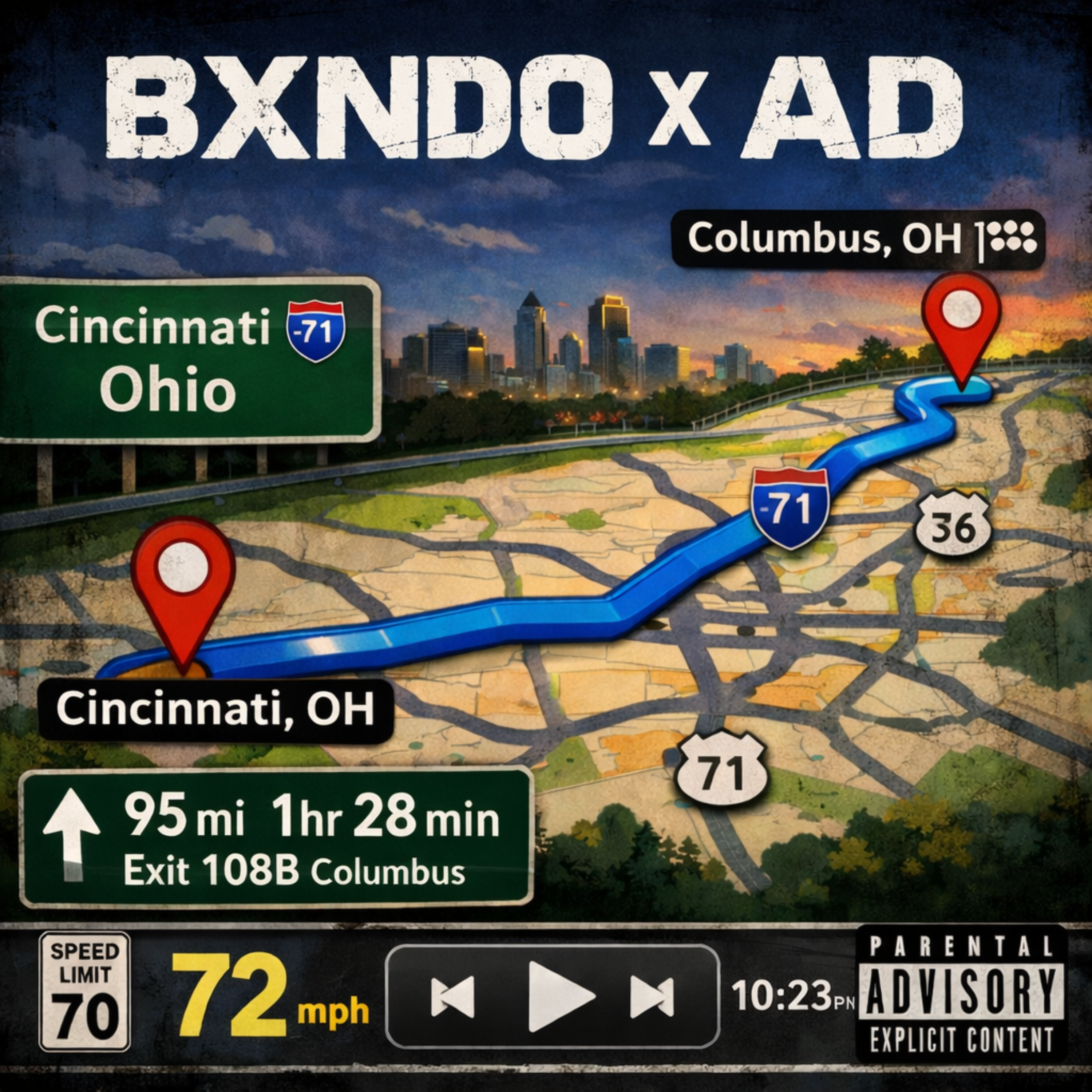 Cincinnati to Columbus artwork