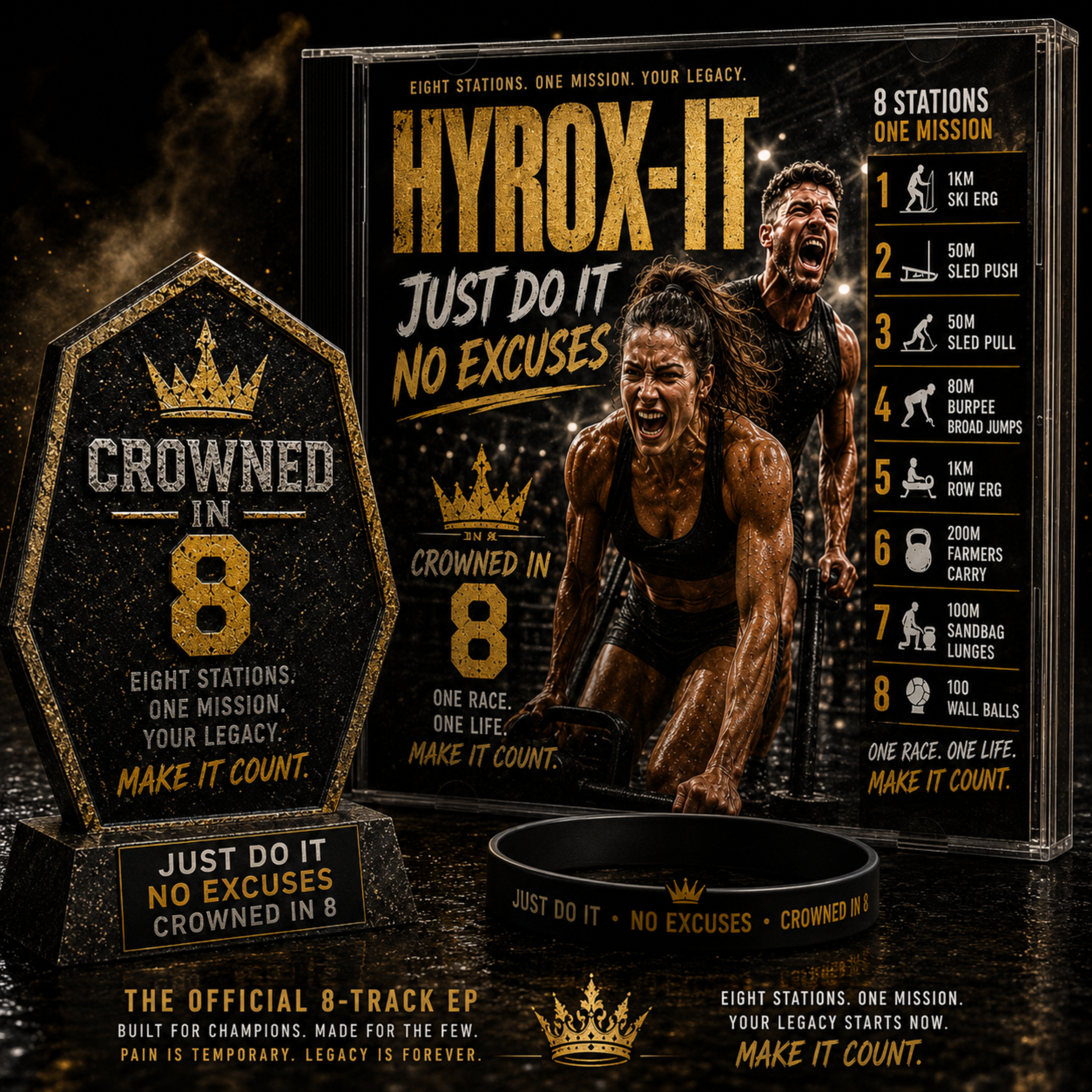 HYROX-IT -  JUST DO IT, NO EXCUSES, CROWNED IN 8 by SpartaP|G|X cover art
