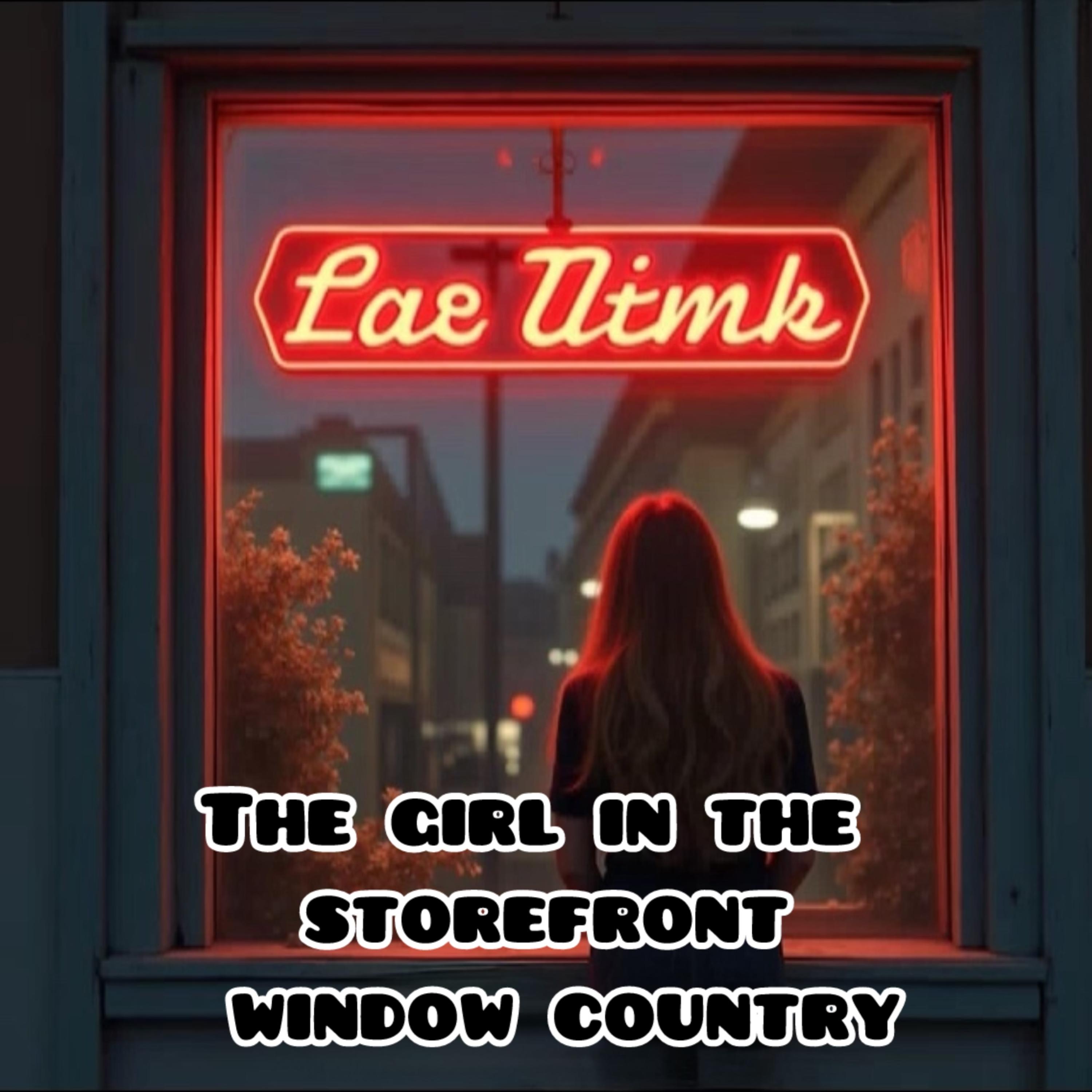 The girl in the storefront window artwork